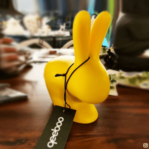 Stoper do drzwi RABBIT żółty Qeeboo Eye on Design