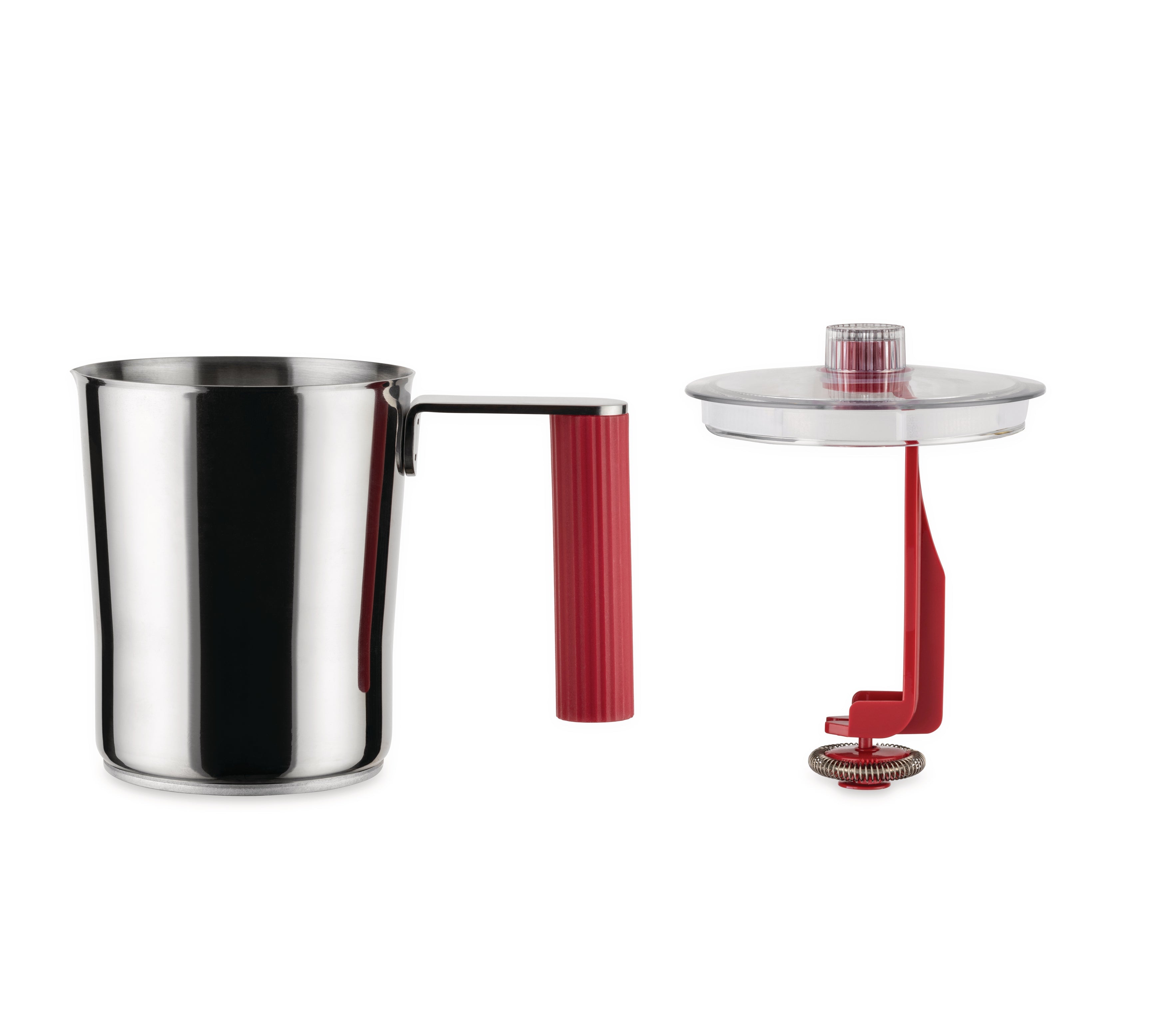 Plissé red milk frother