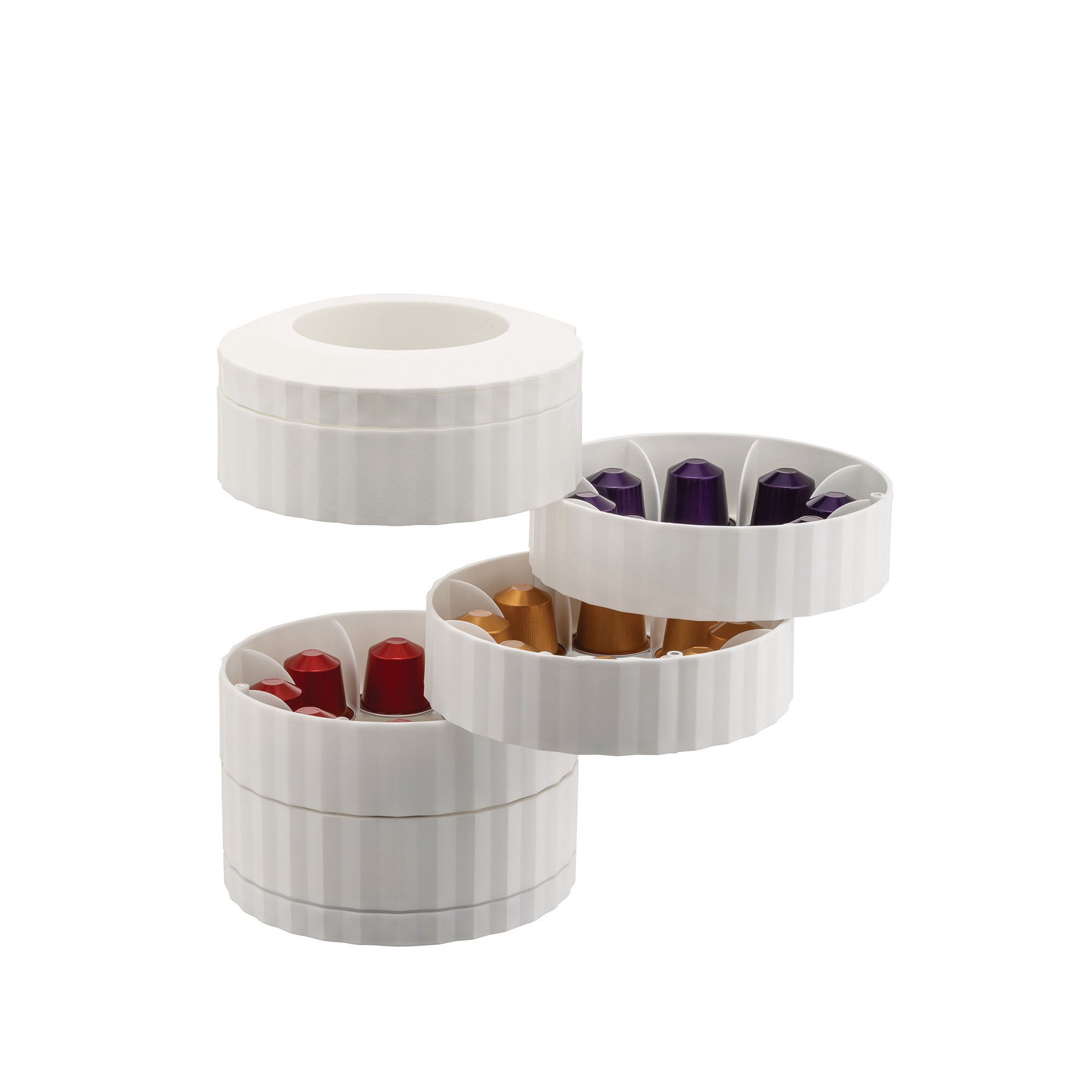 White Plissé Coffee Capsule container
