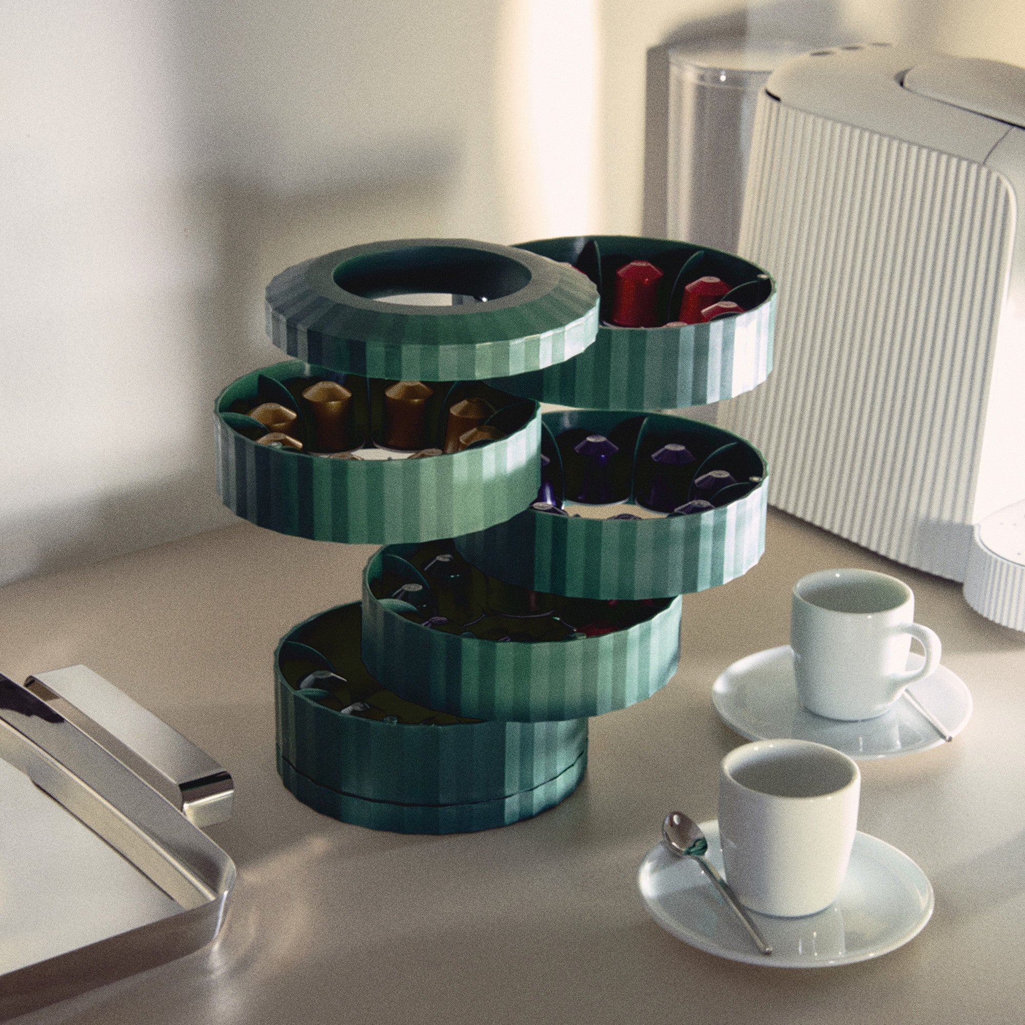 Green coffee capsule container