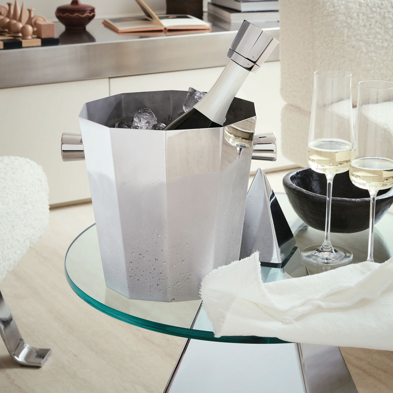 Wine cooler with handles EUGENIA stainless steel