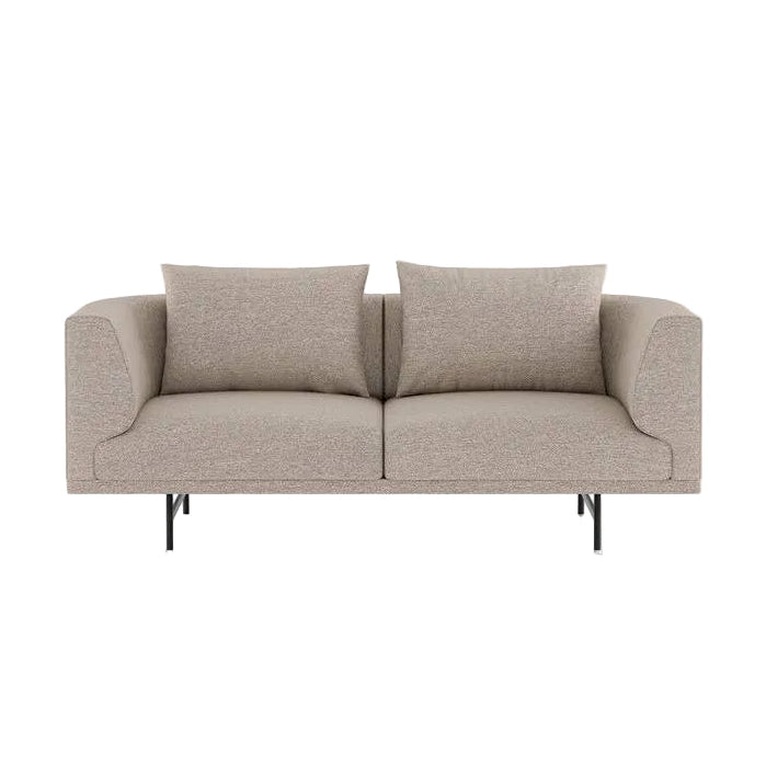 Two-Seater Sofa CHIMNEY Dark Beige Brook Fabric with Black Base