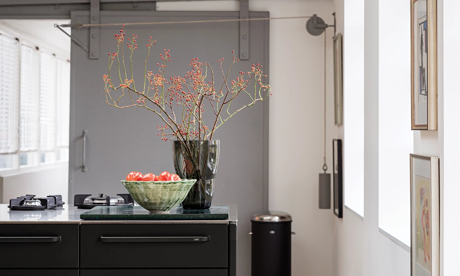 VIPP smoked glass vase