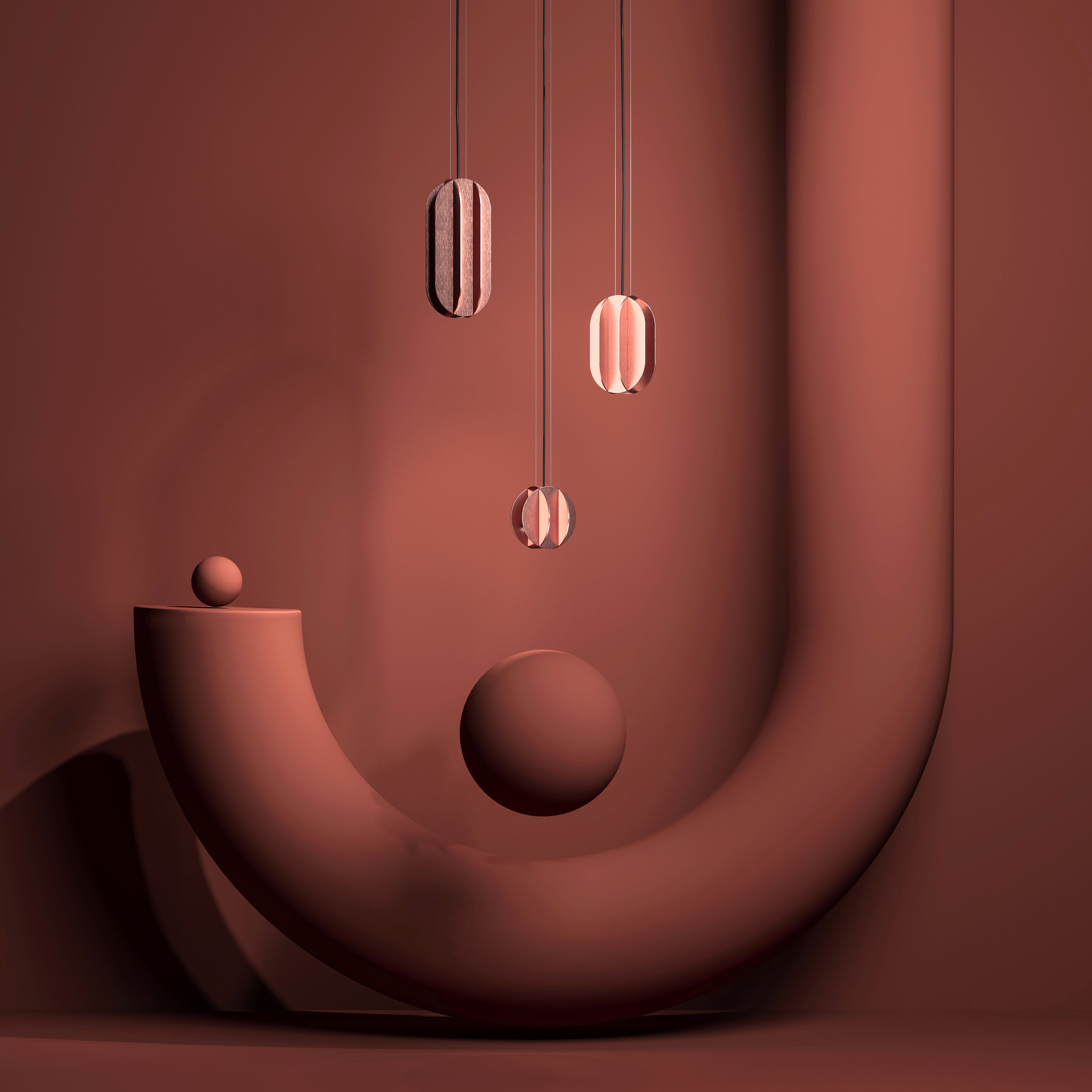 Round Pendant Lamp EL Copper