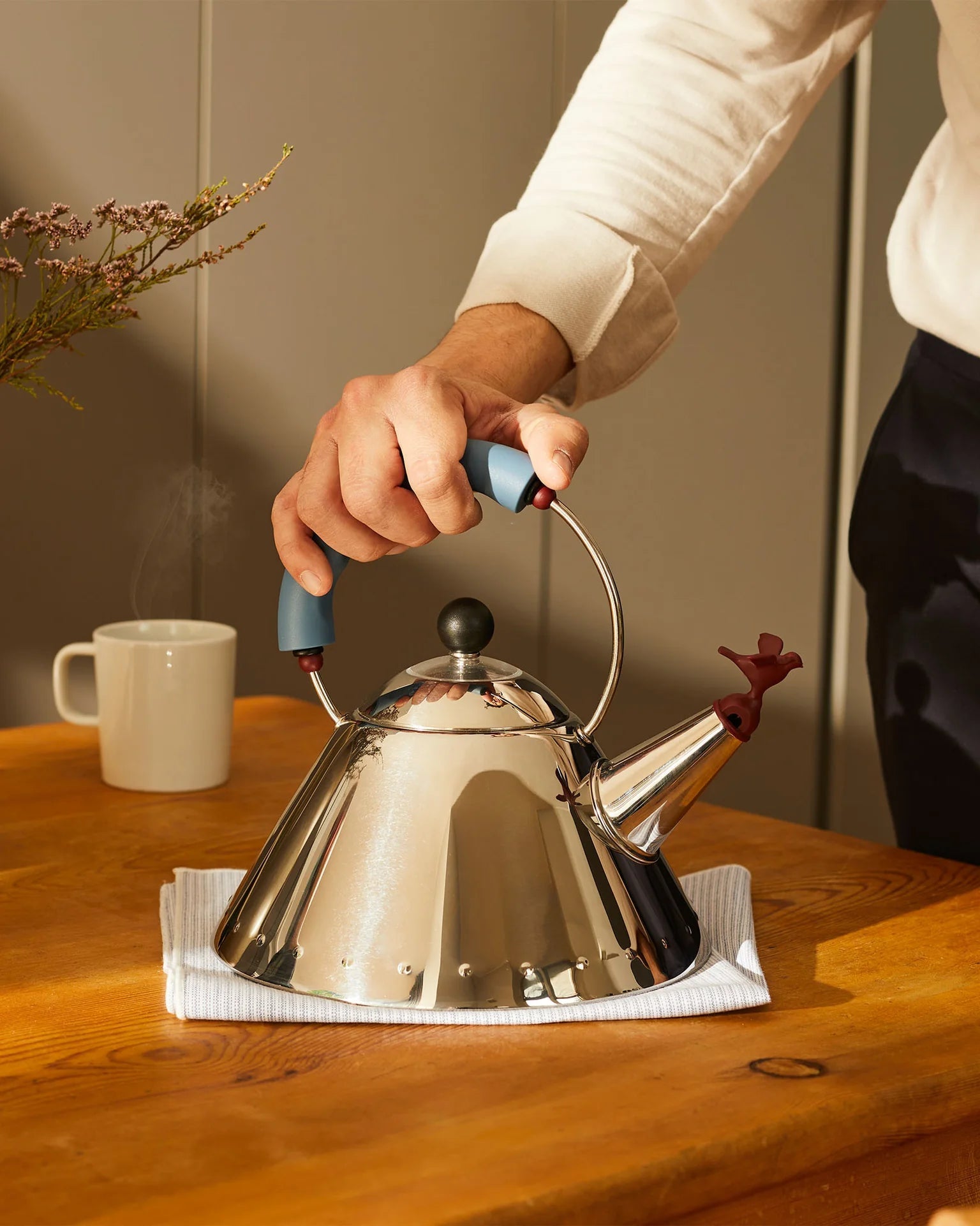 9093 silver with light blue induction kettle