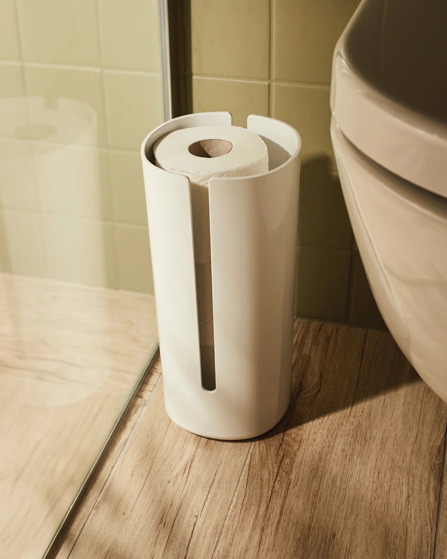 Birillo white toilet paper stand