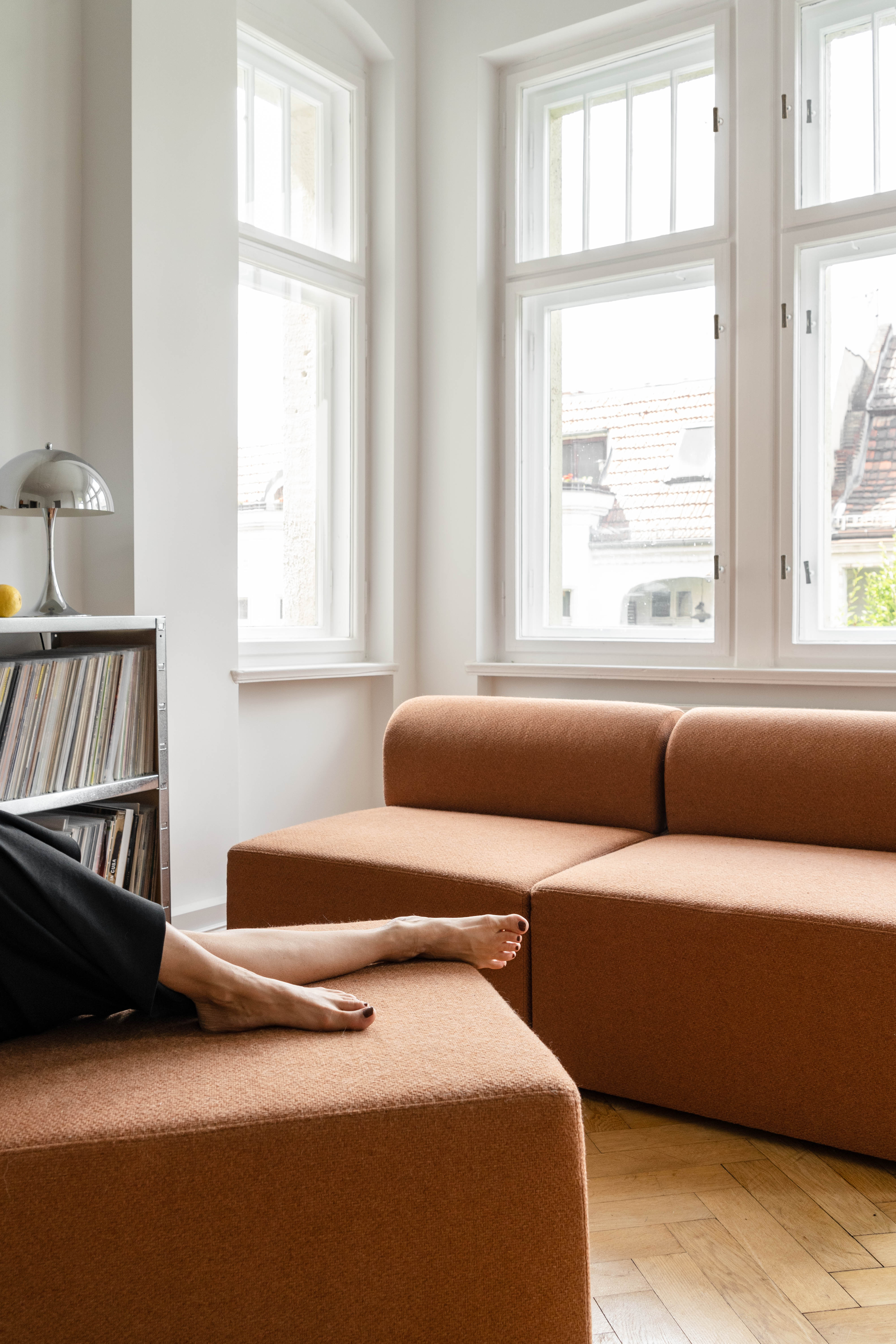 TORI modular sofa - right-side module brown boucle