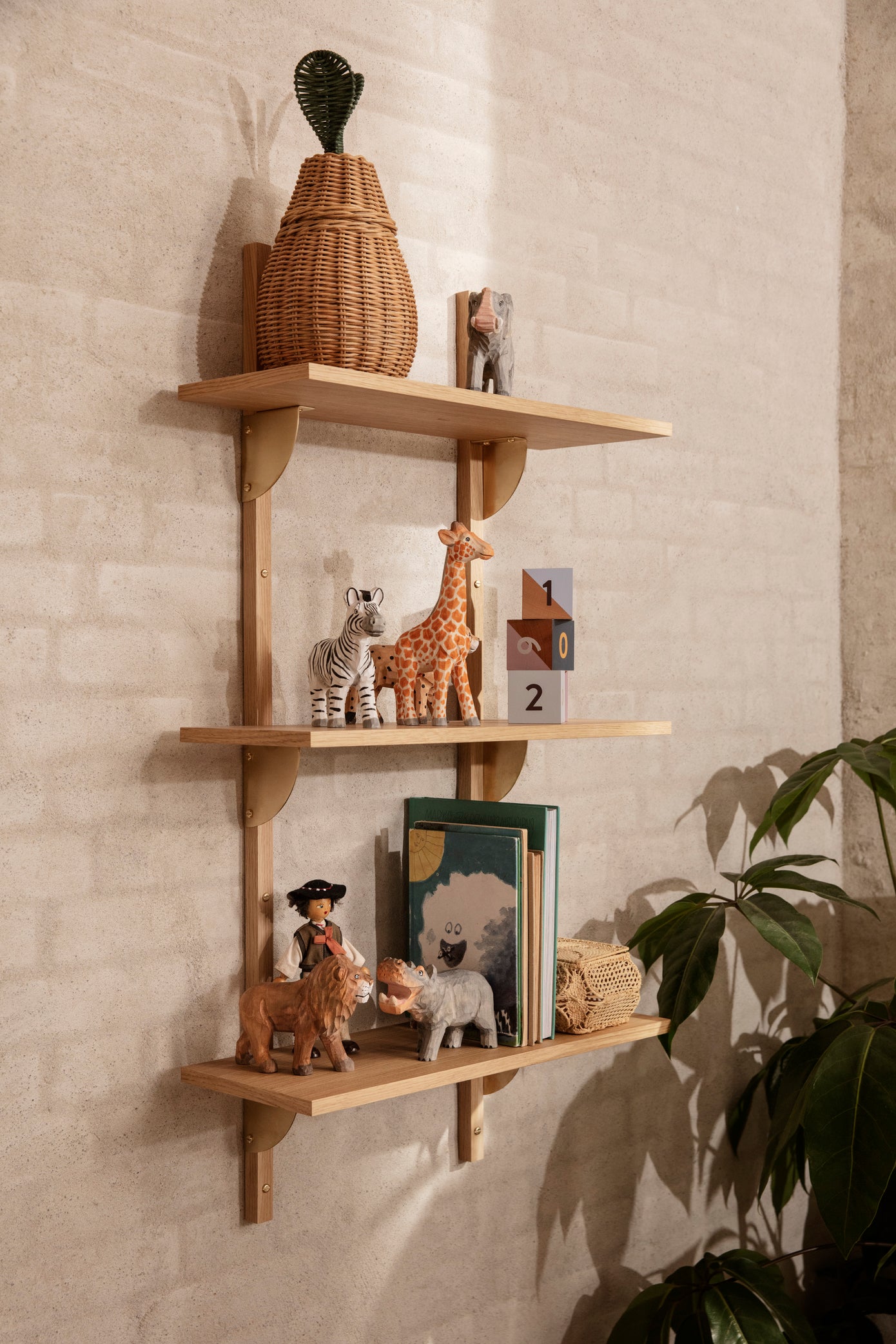 SECTOR TRIPLE NARROW shelf black ash veneer