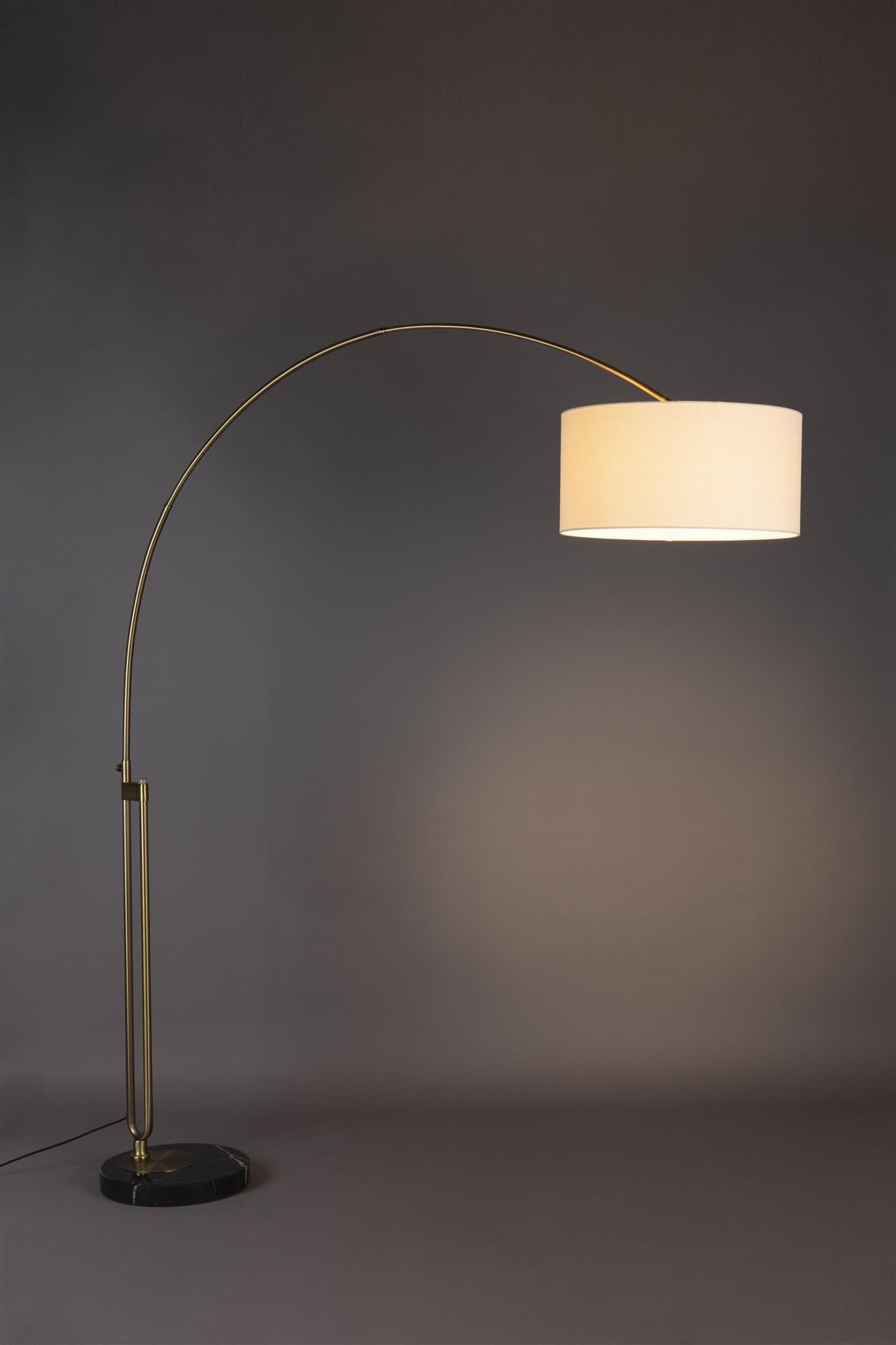 Archie beige floor lamp with black marble