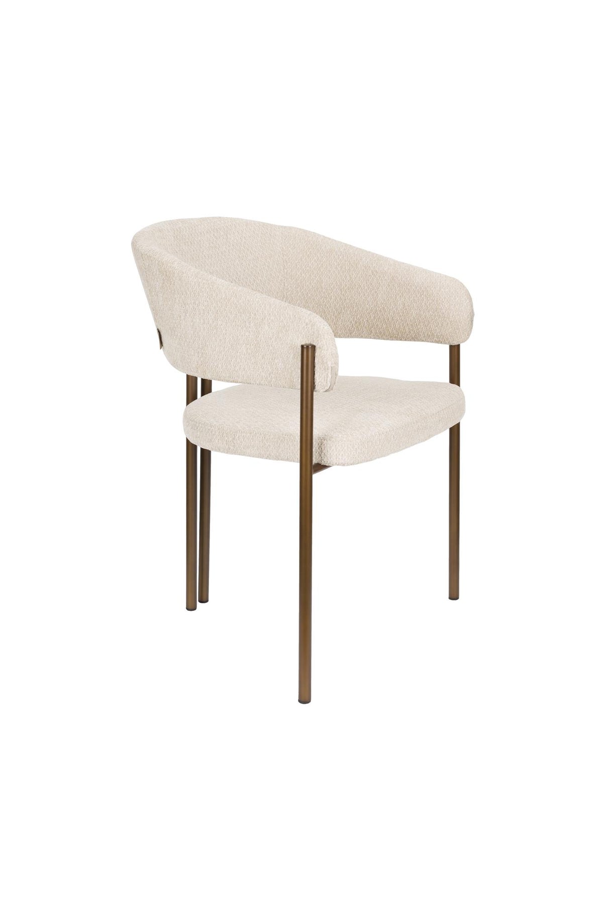 Naida beige chair with a brown base