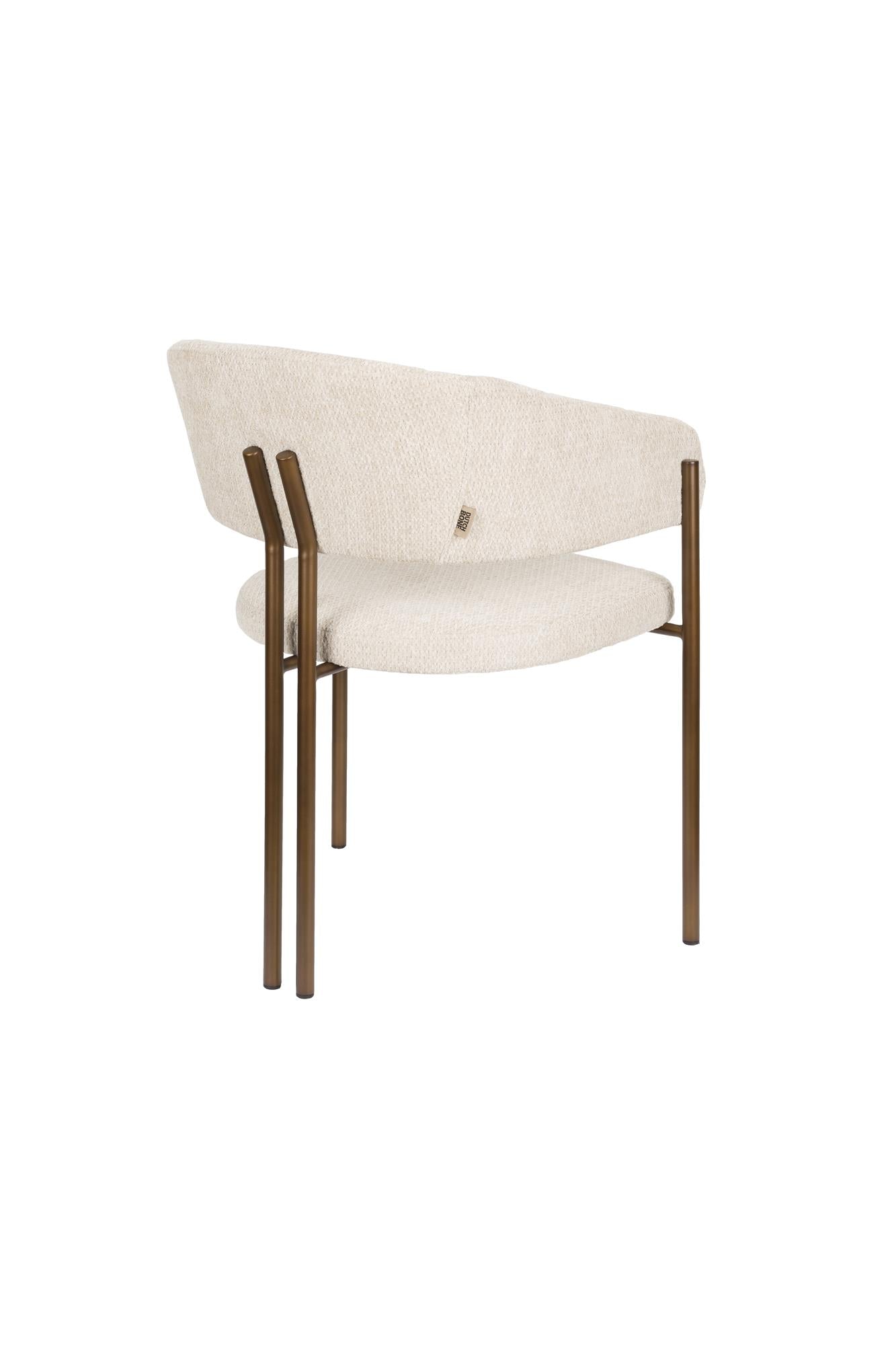 Naida beige chair with a brown base