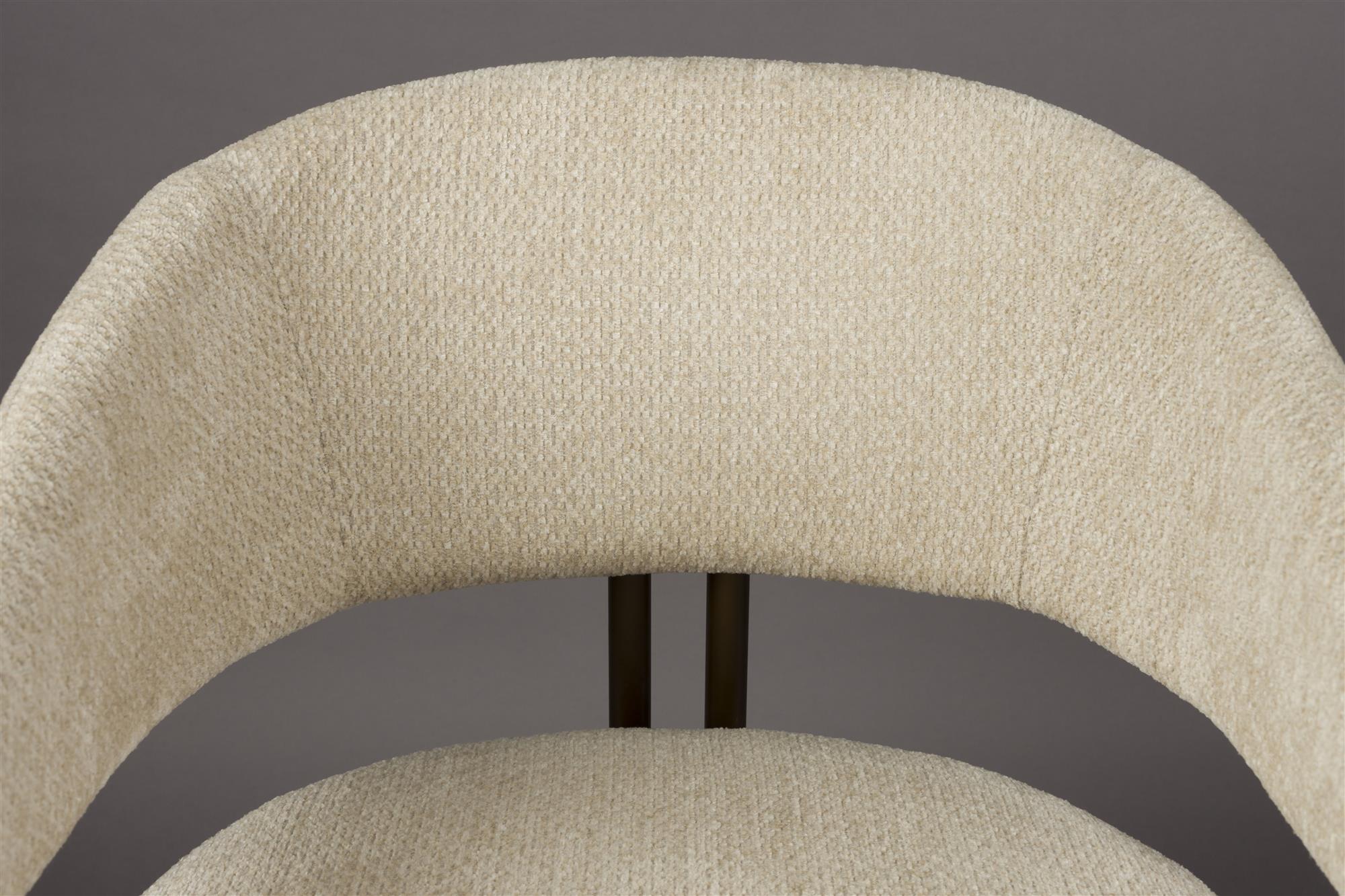 Naida beige chair with a brown base