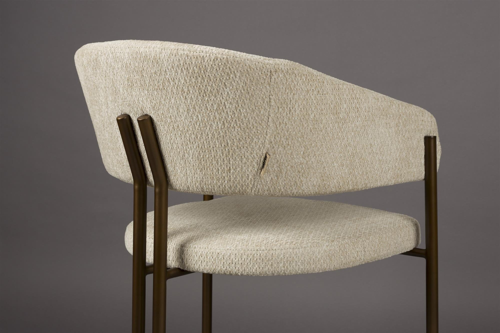 Naida beige chair with a brown base