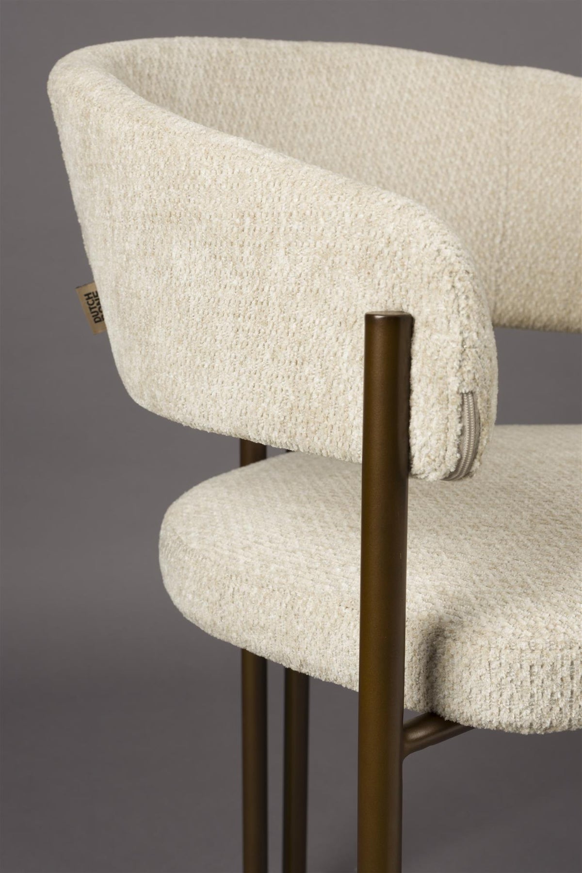 Naida beige chair with a brown base