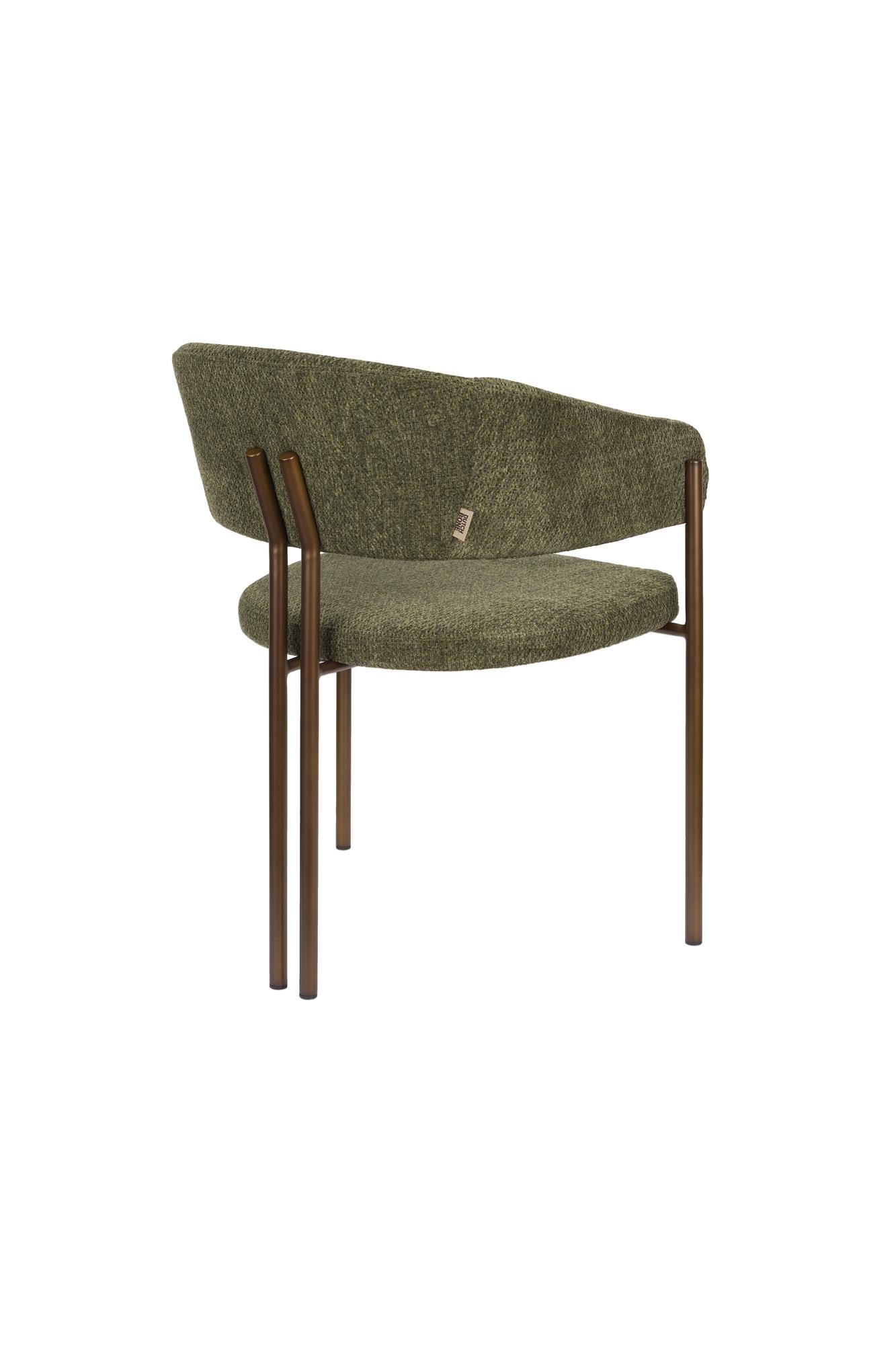 Naida green chair with a brown base