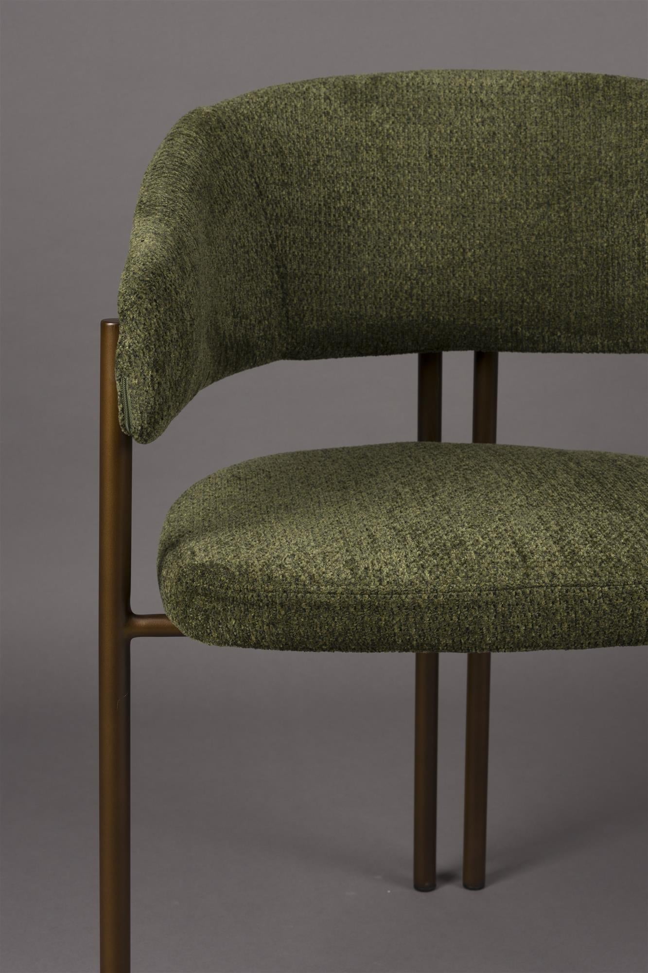 Naida green chair with a brown base