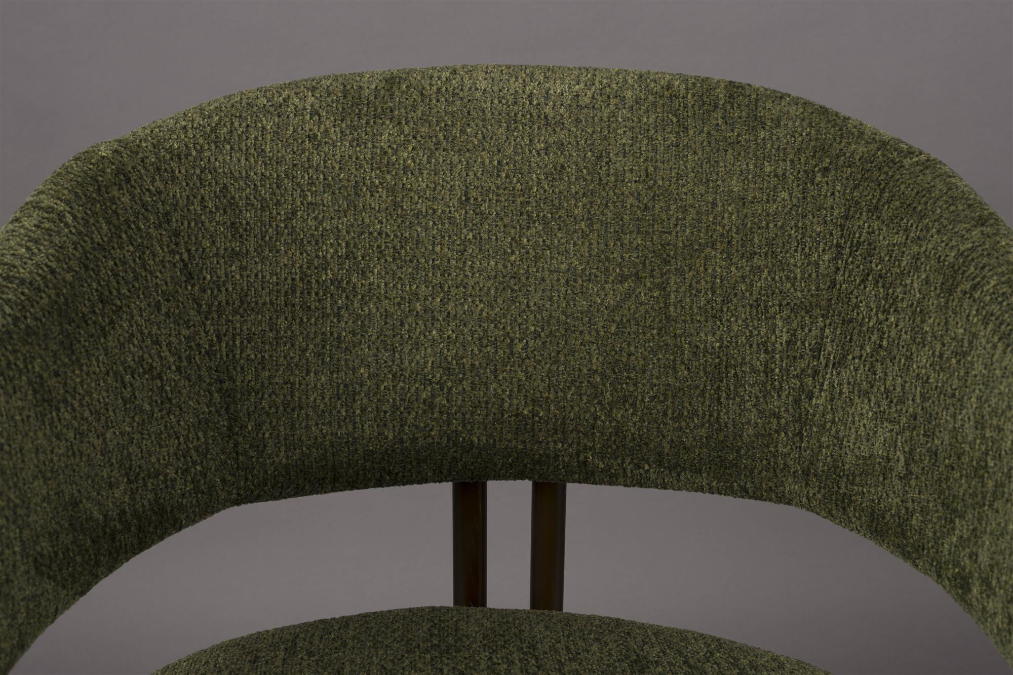 Naida green chair with a brown base