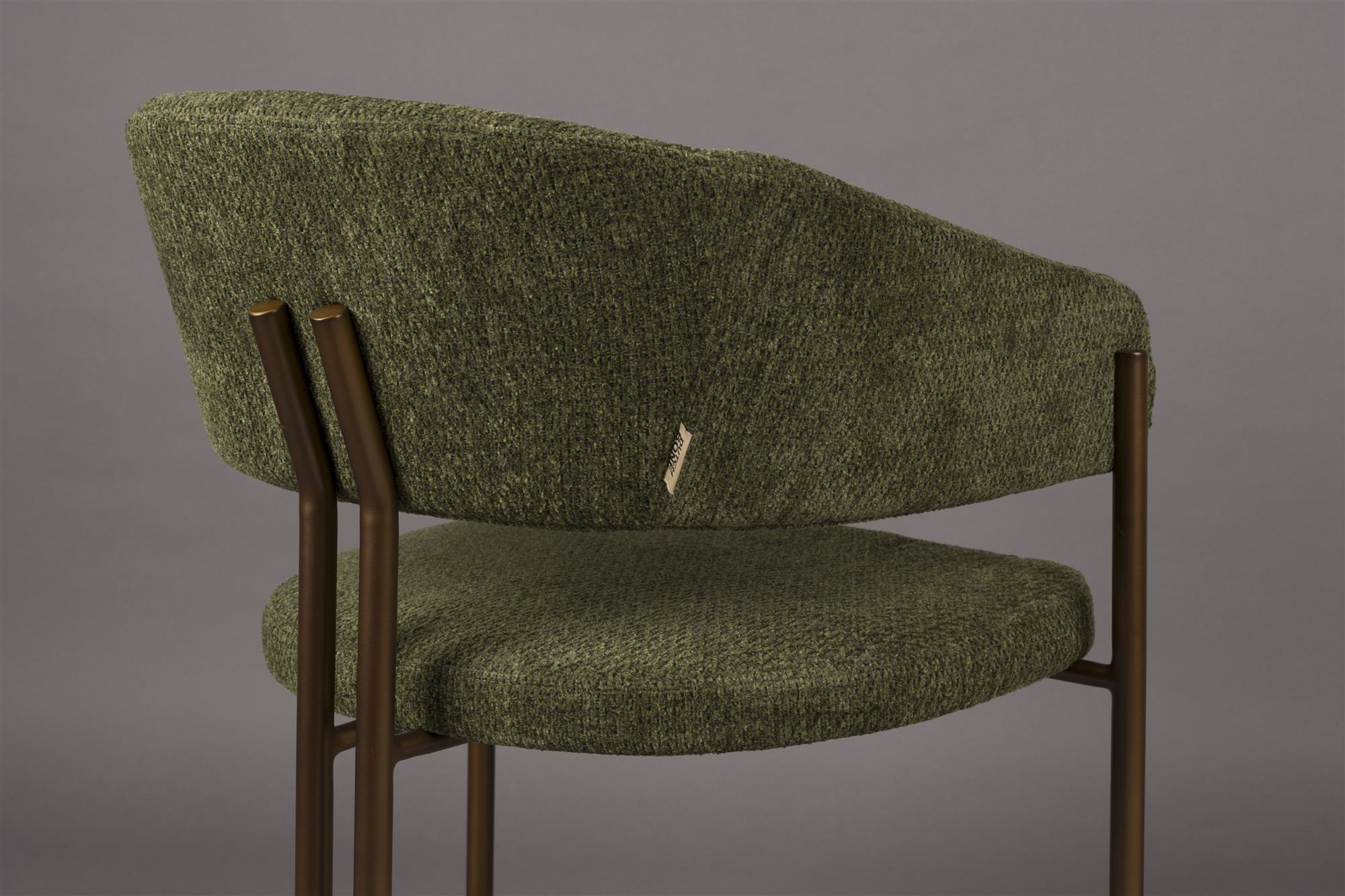 Naida green chair with a brown base