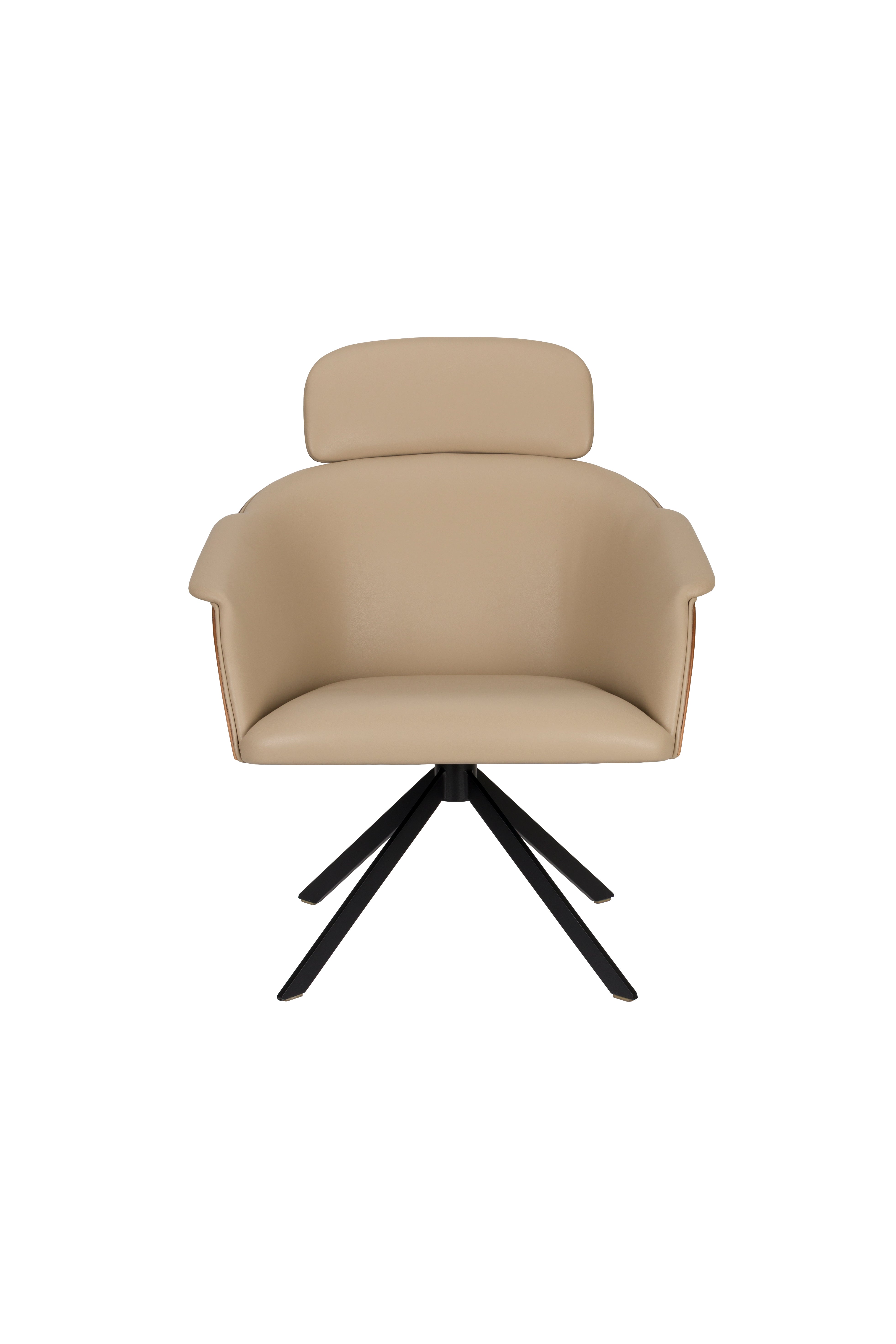 FRIE Armchair beige eco -leather with a black base