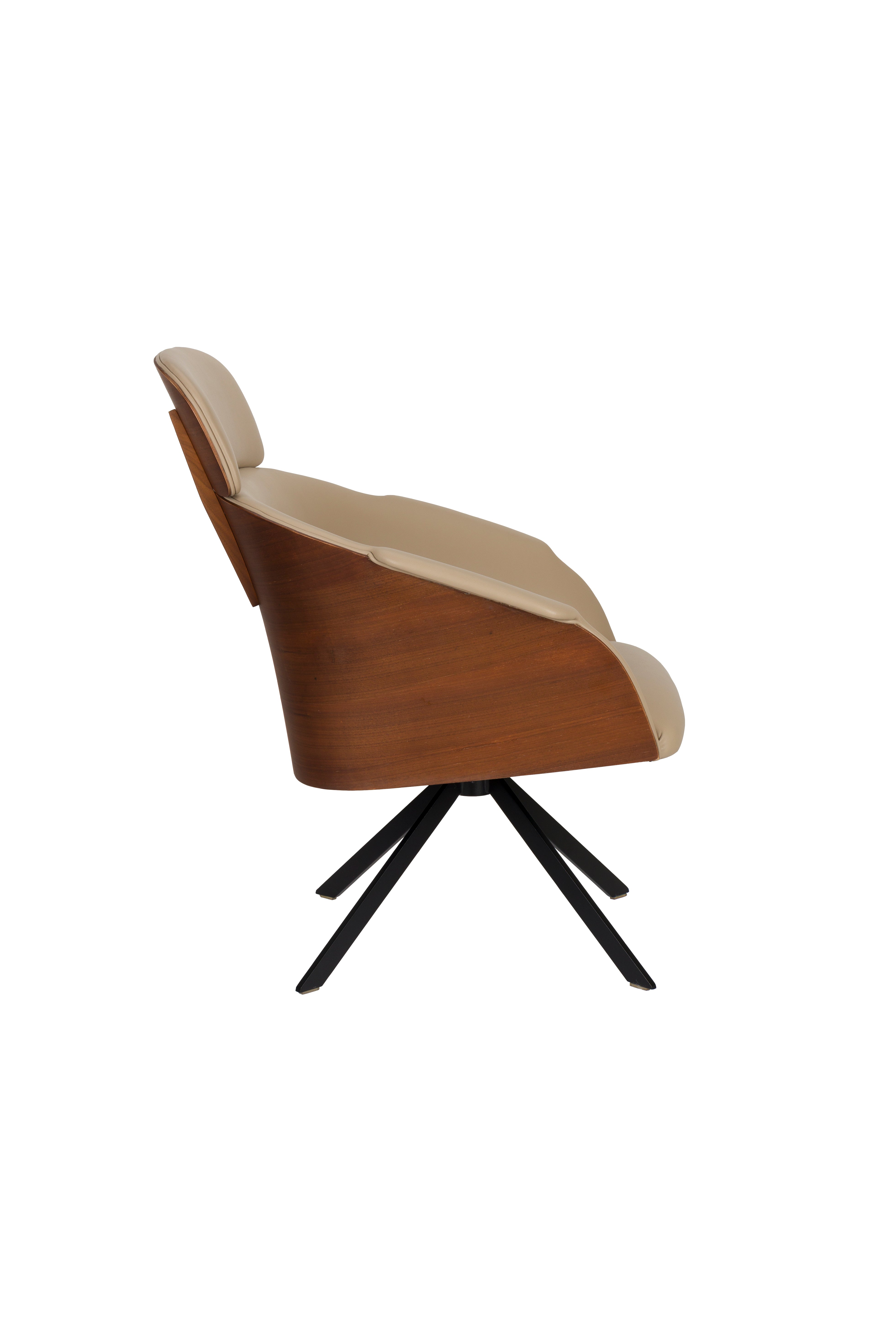 FRIE Armchair beige eco -leather with a black base