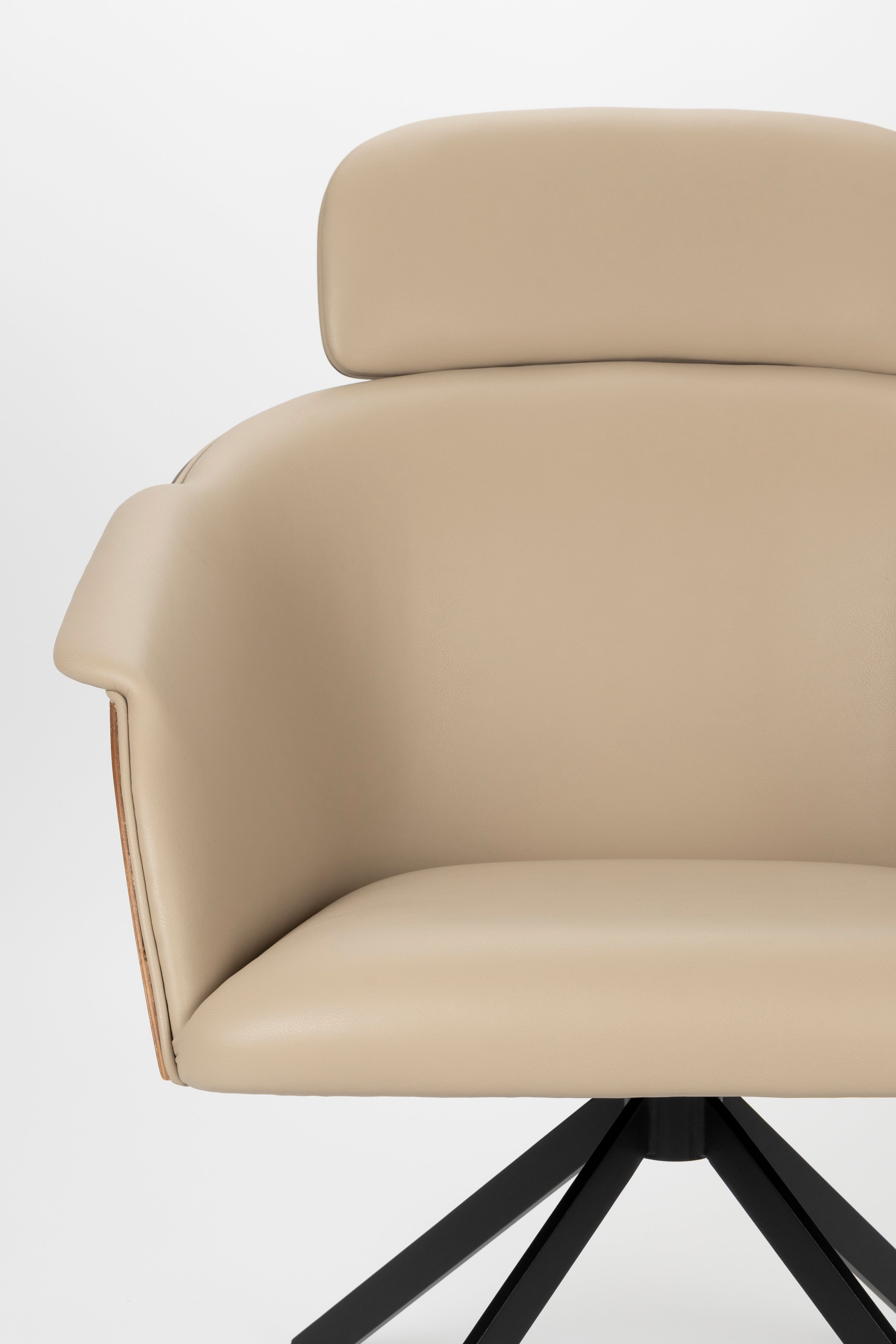 FRIE Armchair beige eco -leather with a black base