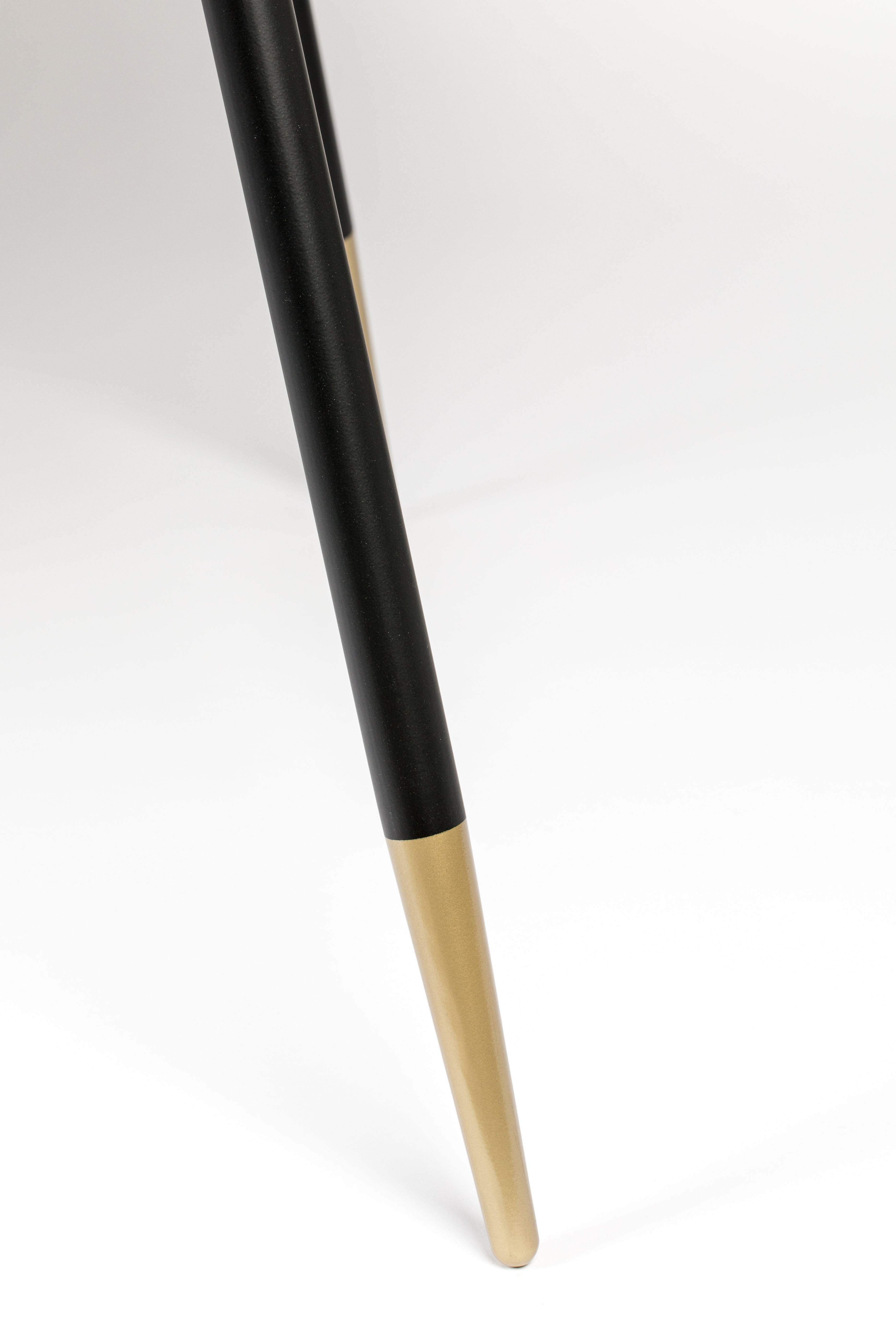 DENISE brown table with a black base