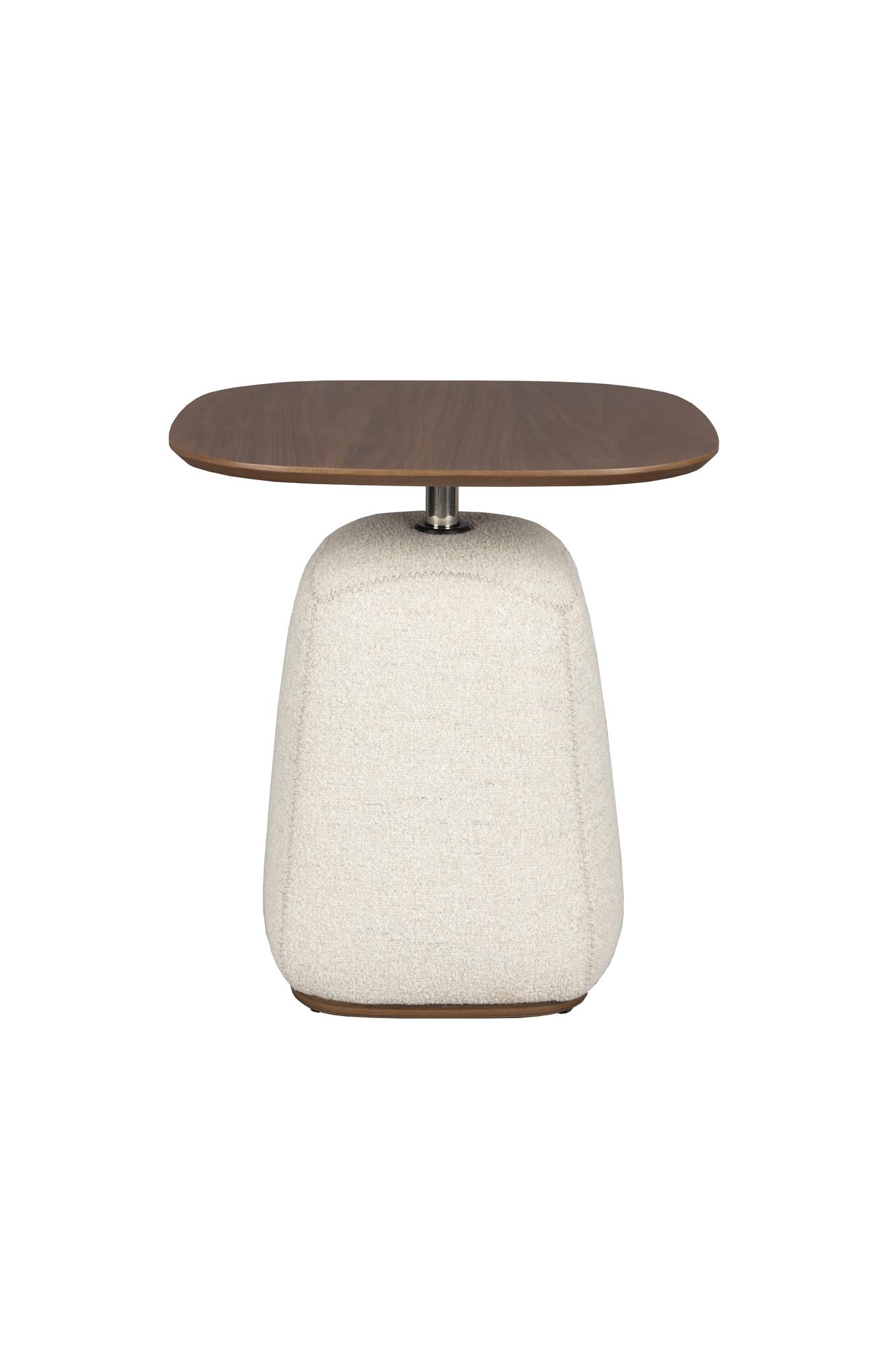 Side table shelly beige with a nut top