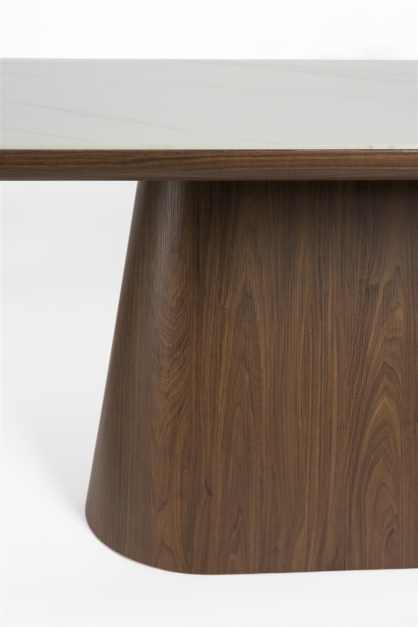 ALMIRA walnut table with marble imitation