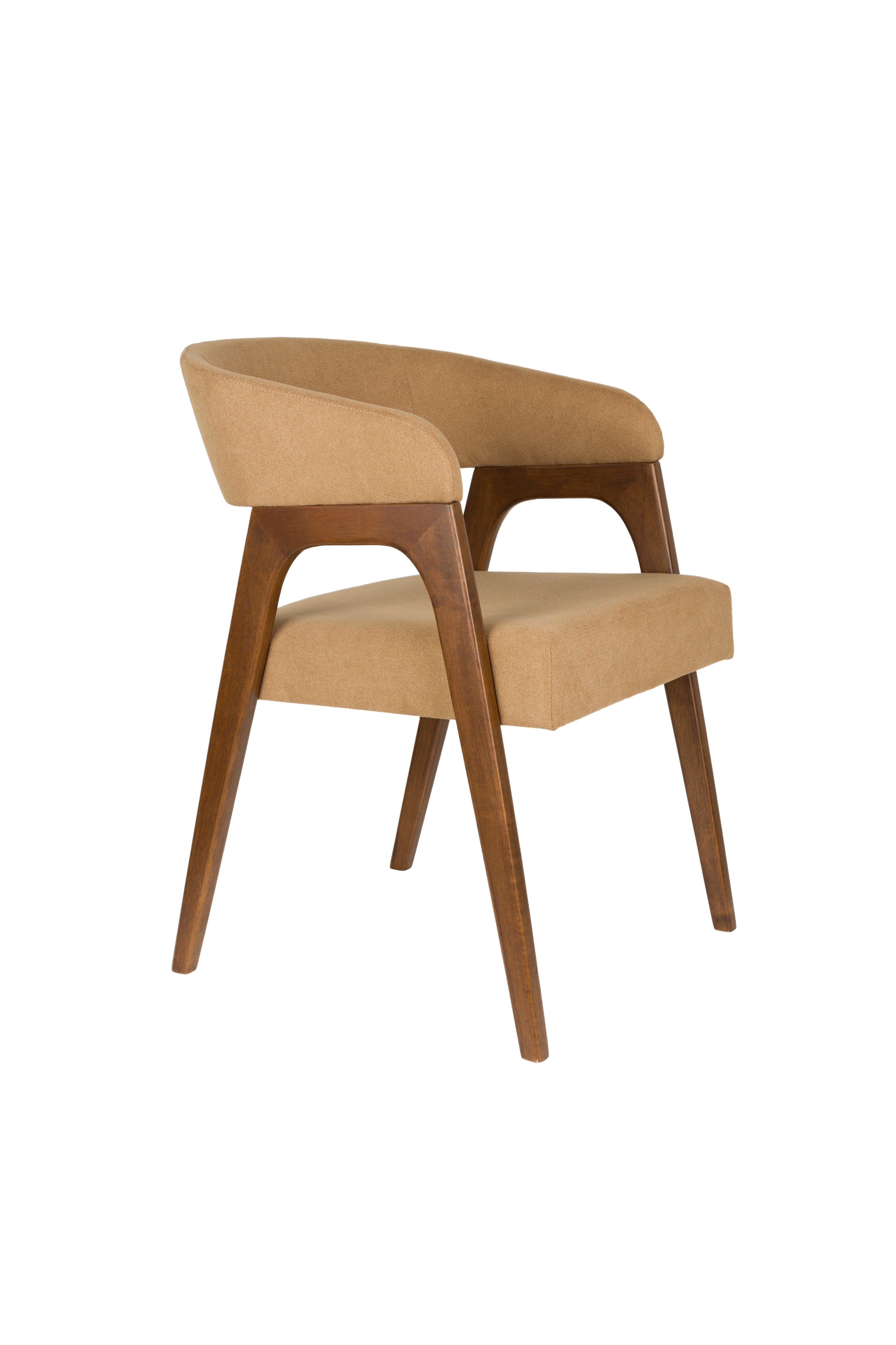 ADAMELLO chair beige with wooden base