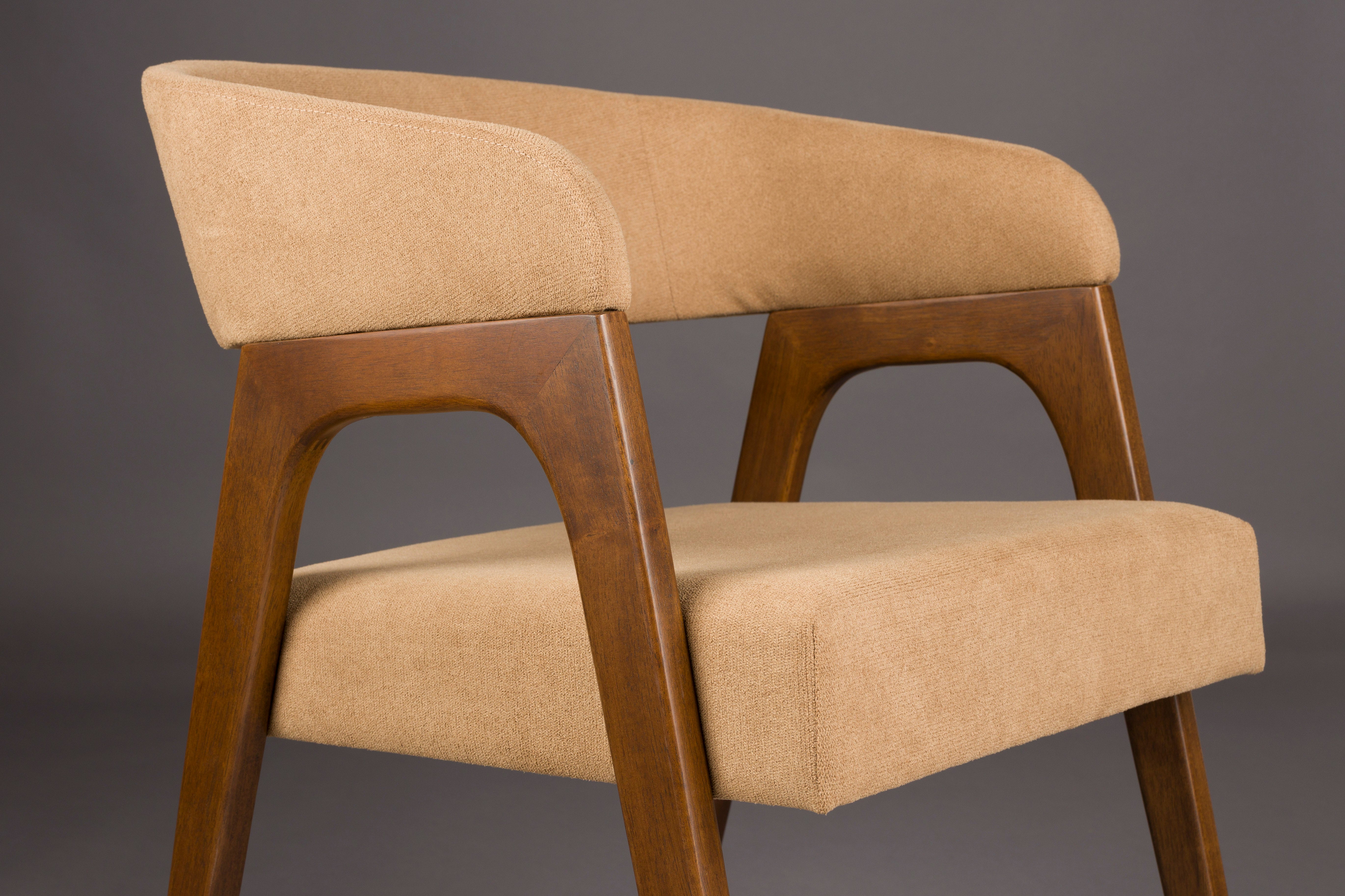ADAMELLO chair beige with wooden base