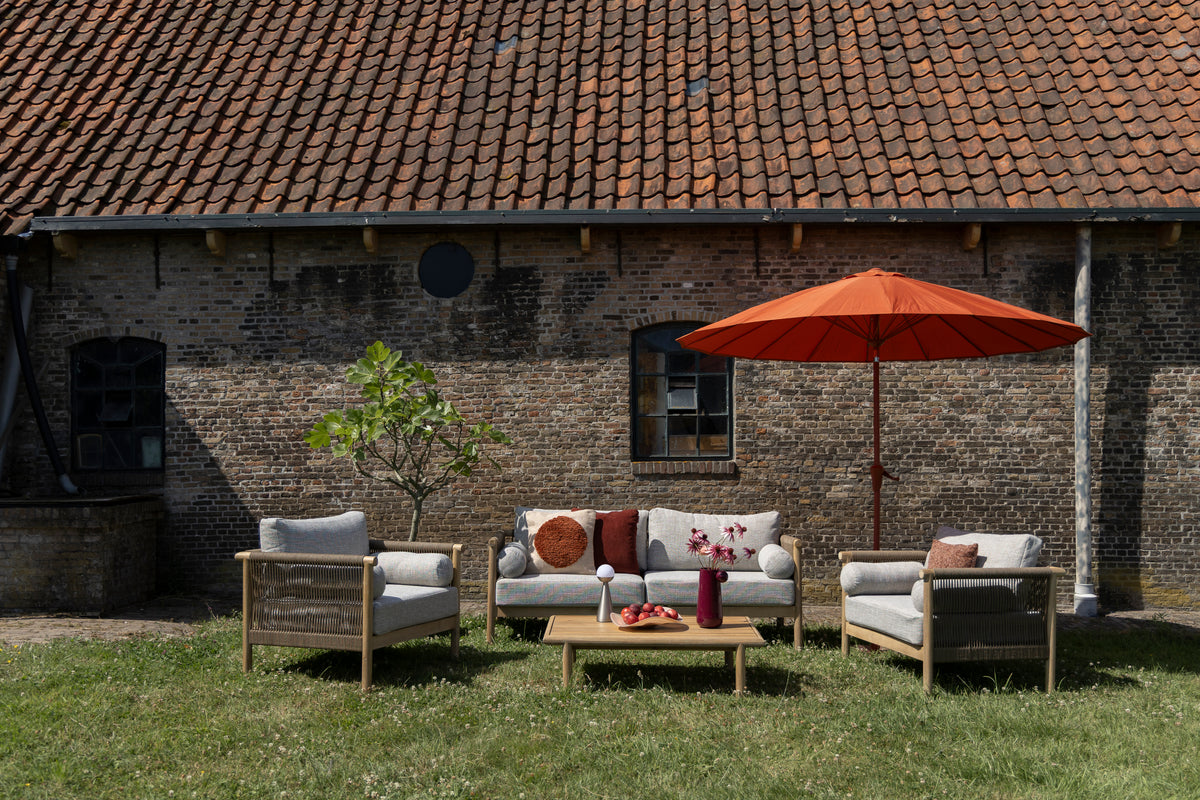 OASIS Gray Garden Furniture Set with Acacia Wood