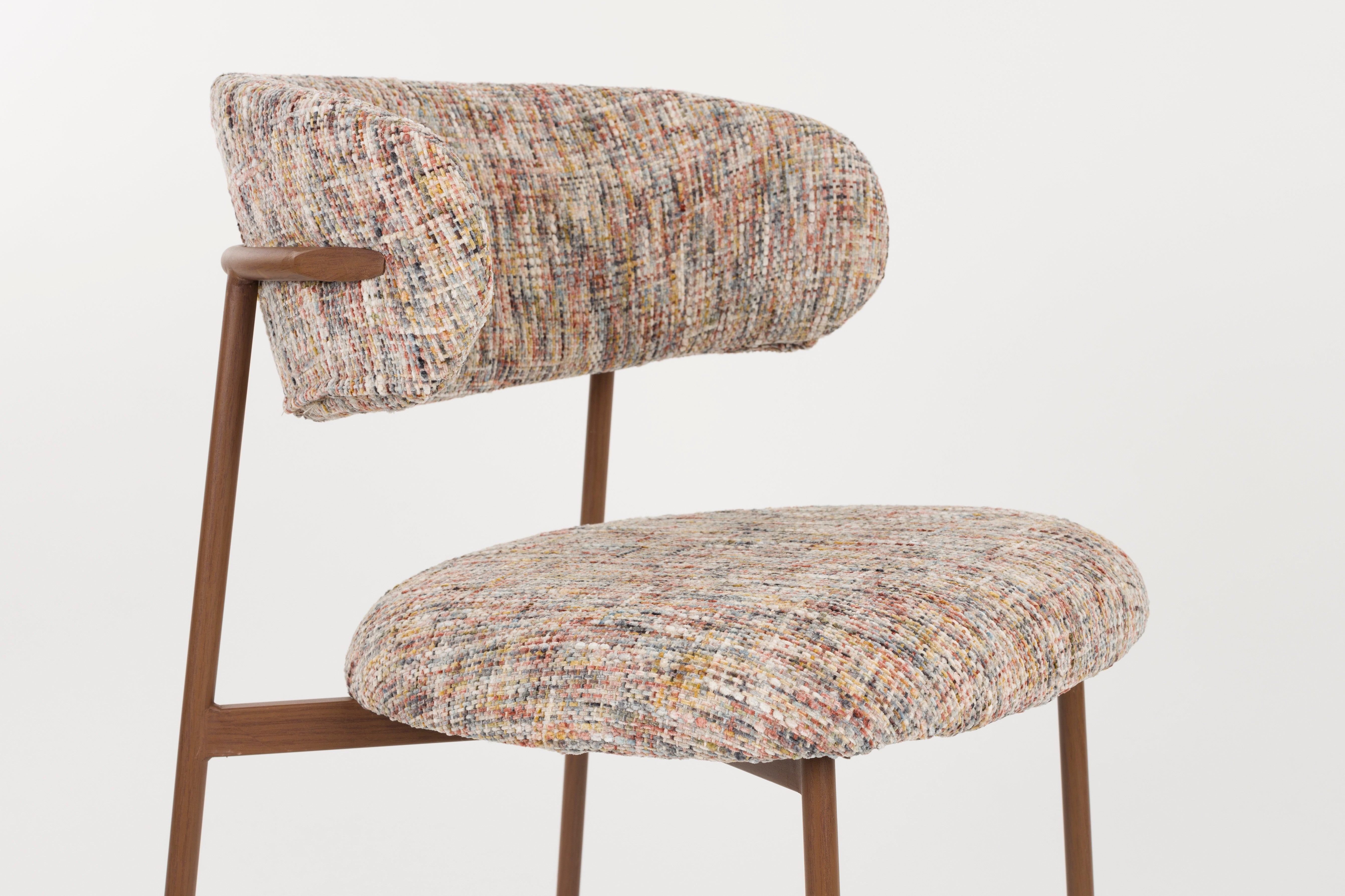 CLAES chair beige mélange with brown base