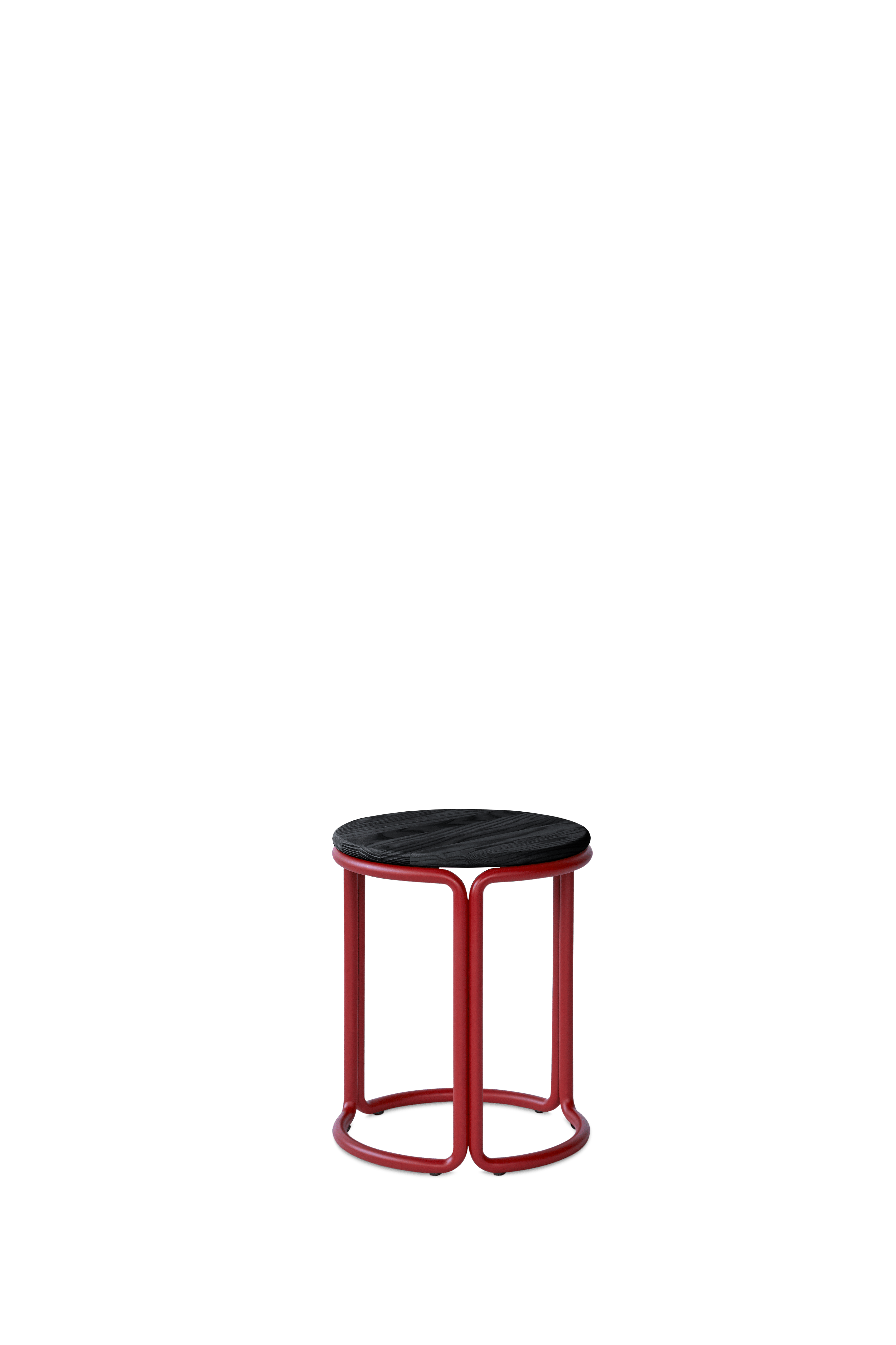 HARDIE stool red with black seat