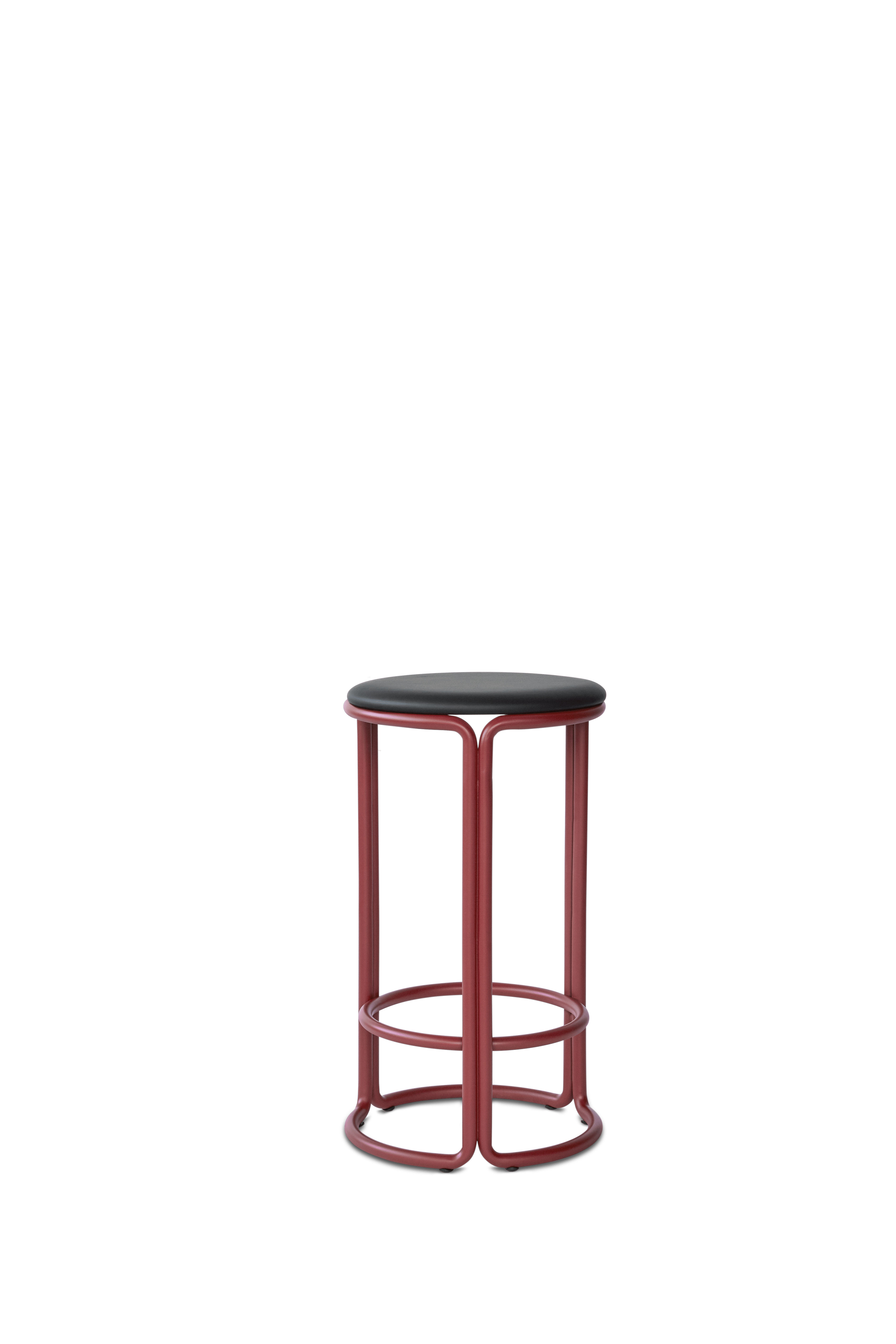 HARDIE stool red with black seat