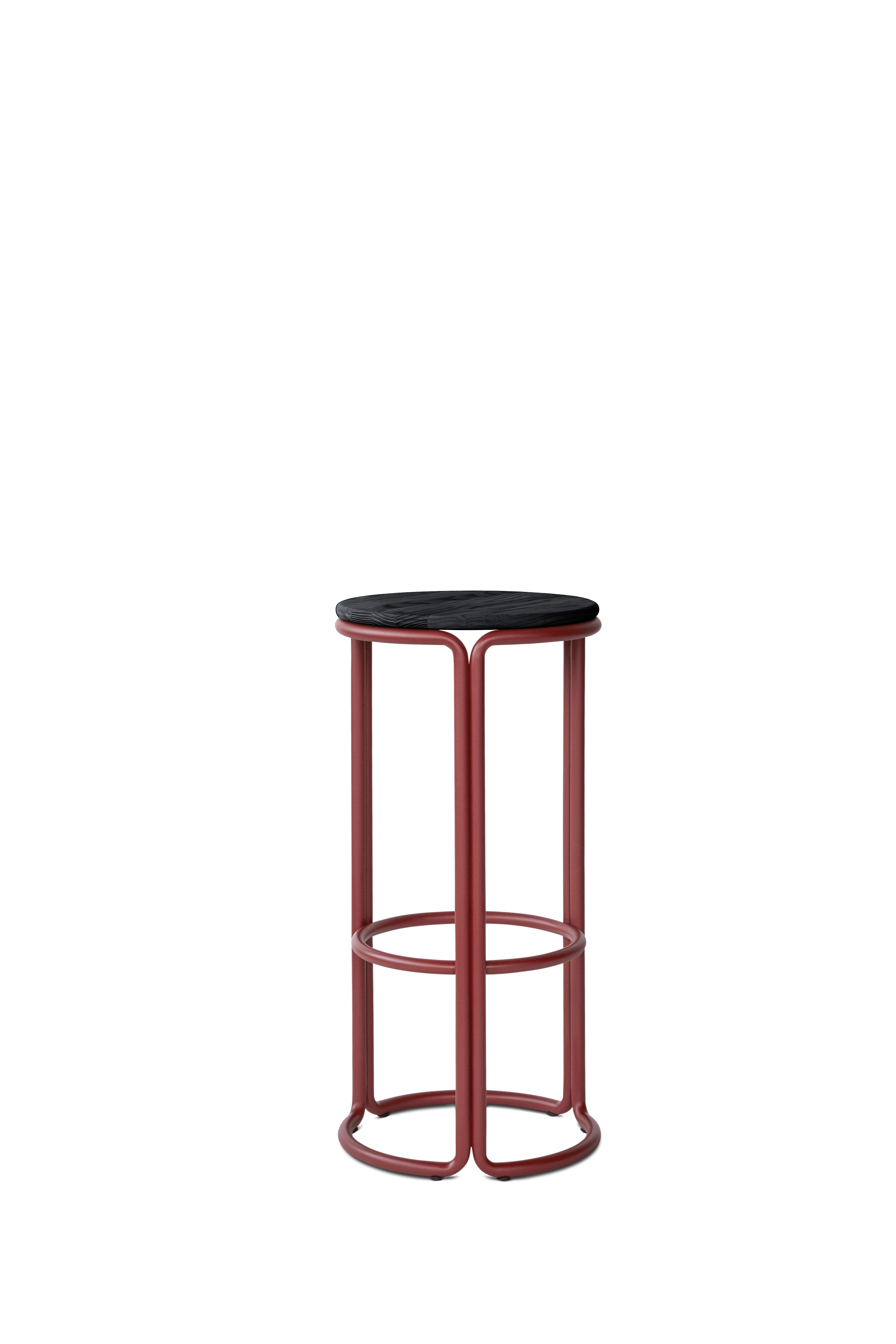 HARDIE stool red with black seat