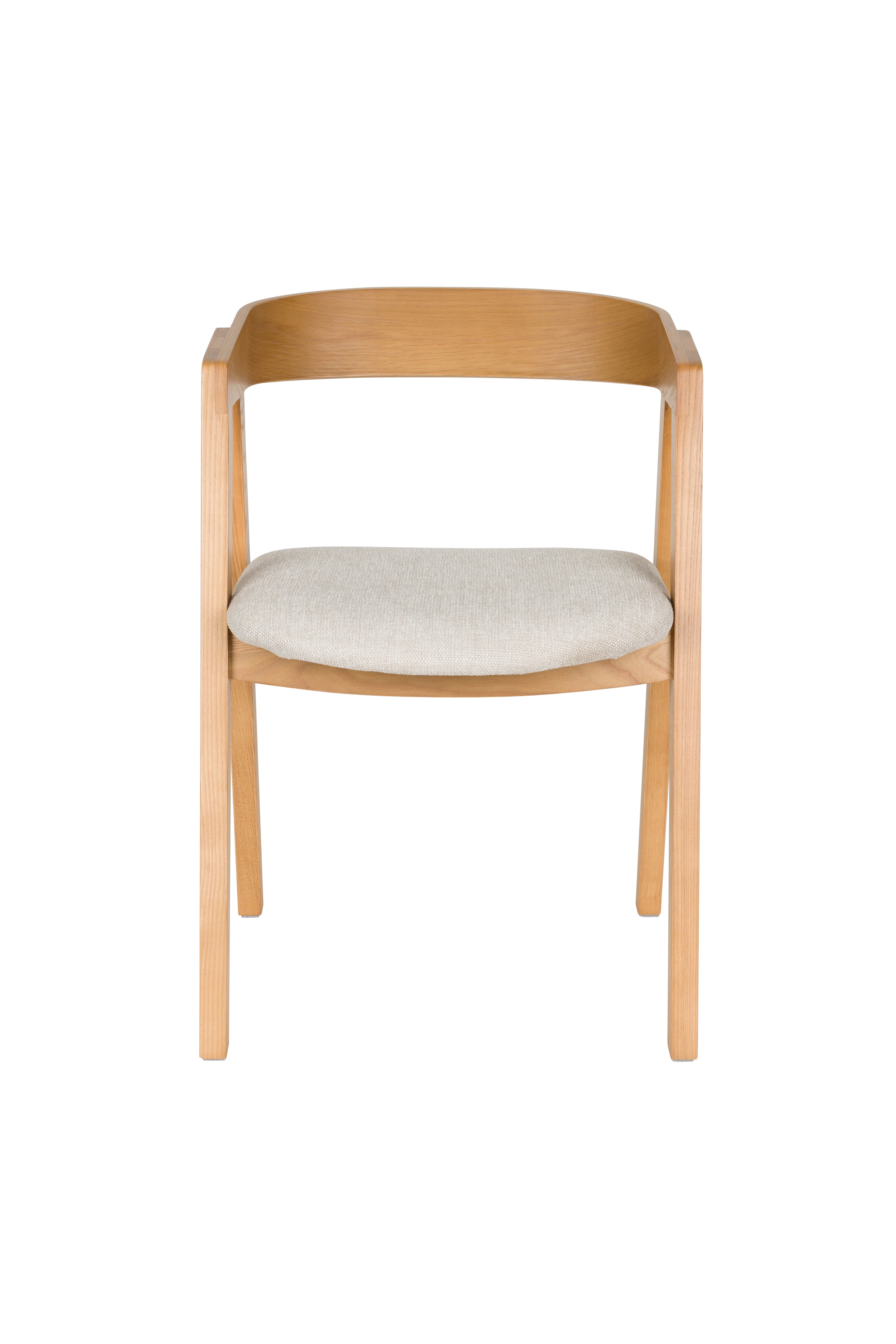 Stuhl MADS aus Eschenholz mit beigem Sitz
