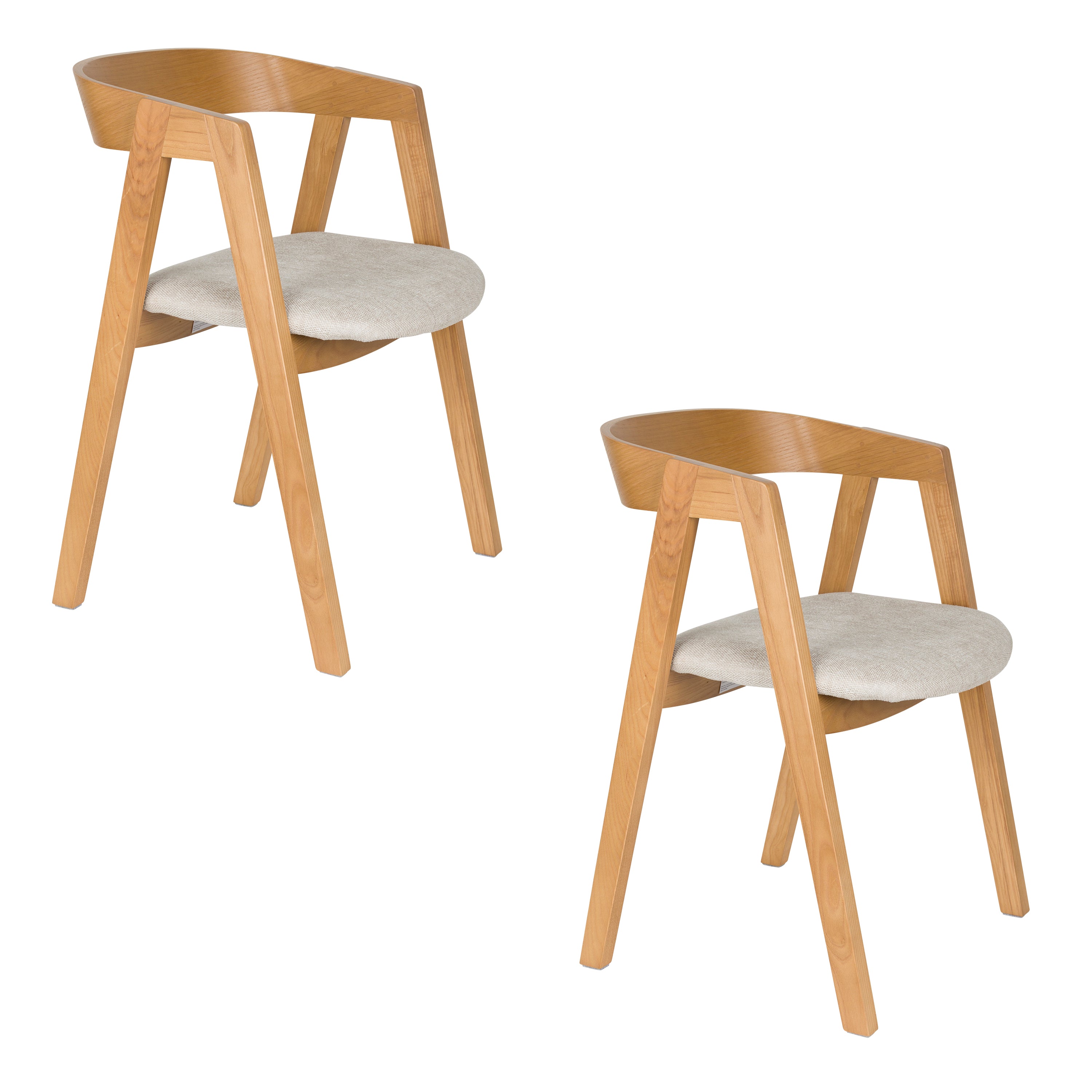 Stuhl MADS aus Eschenholz mit beigem Sitz