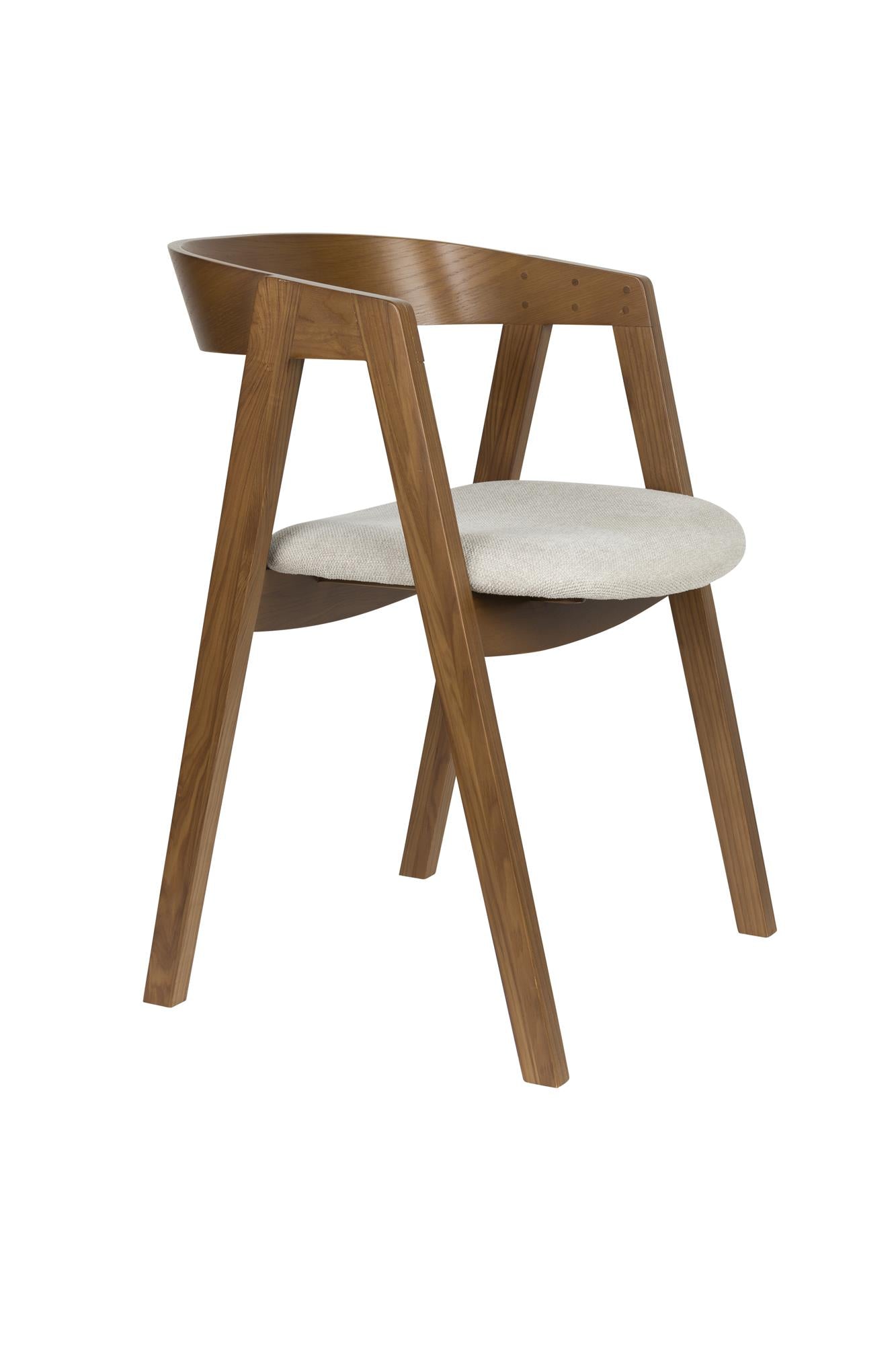 Stuhl MADS dunkelbraun mit beigem Sitzpolster