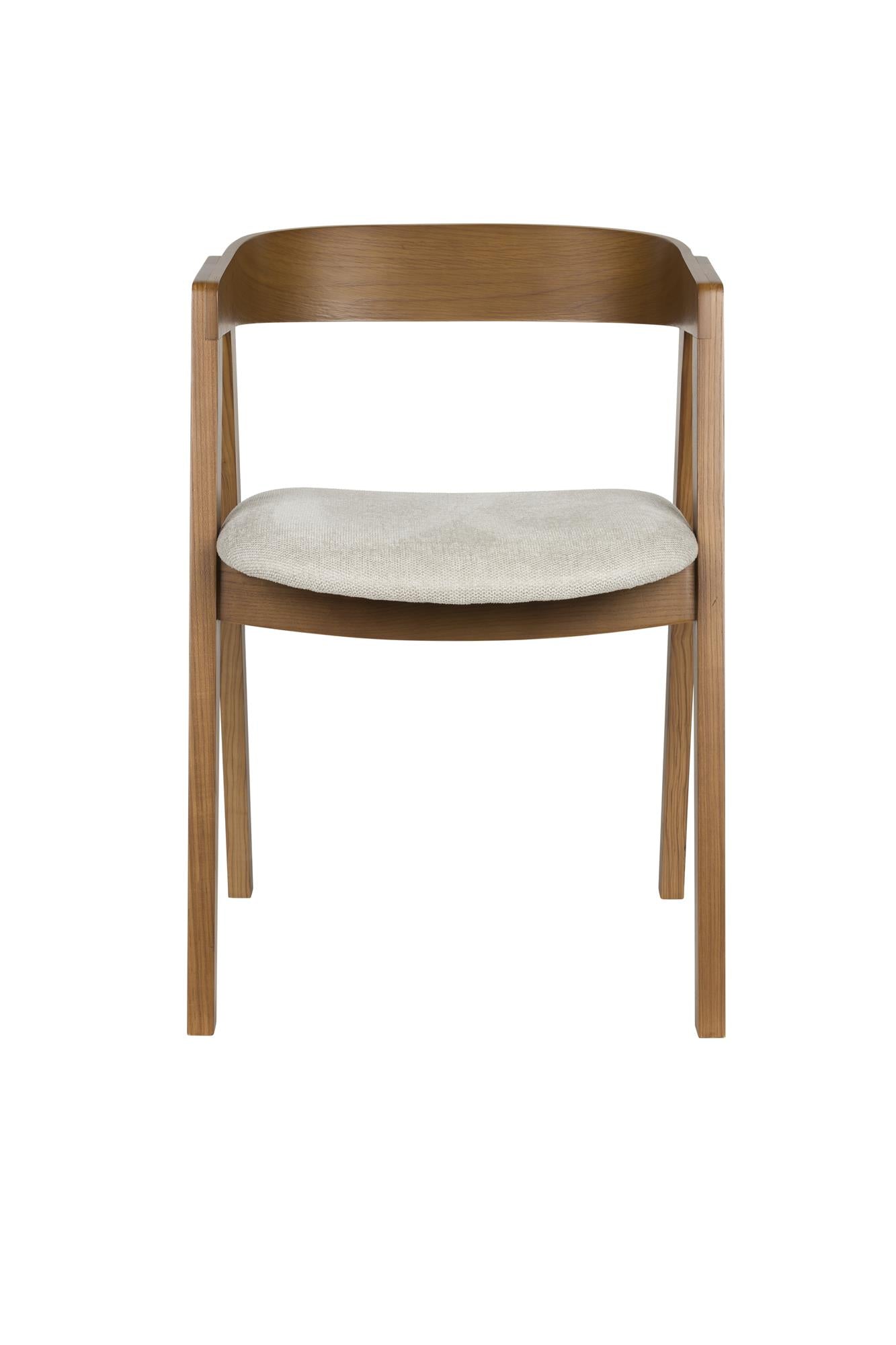 Stuhl MADS dunkelbraun mit beigem Sitzpolster
