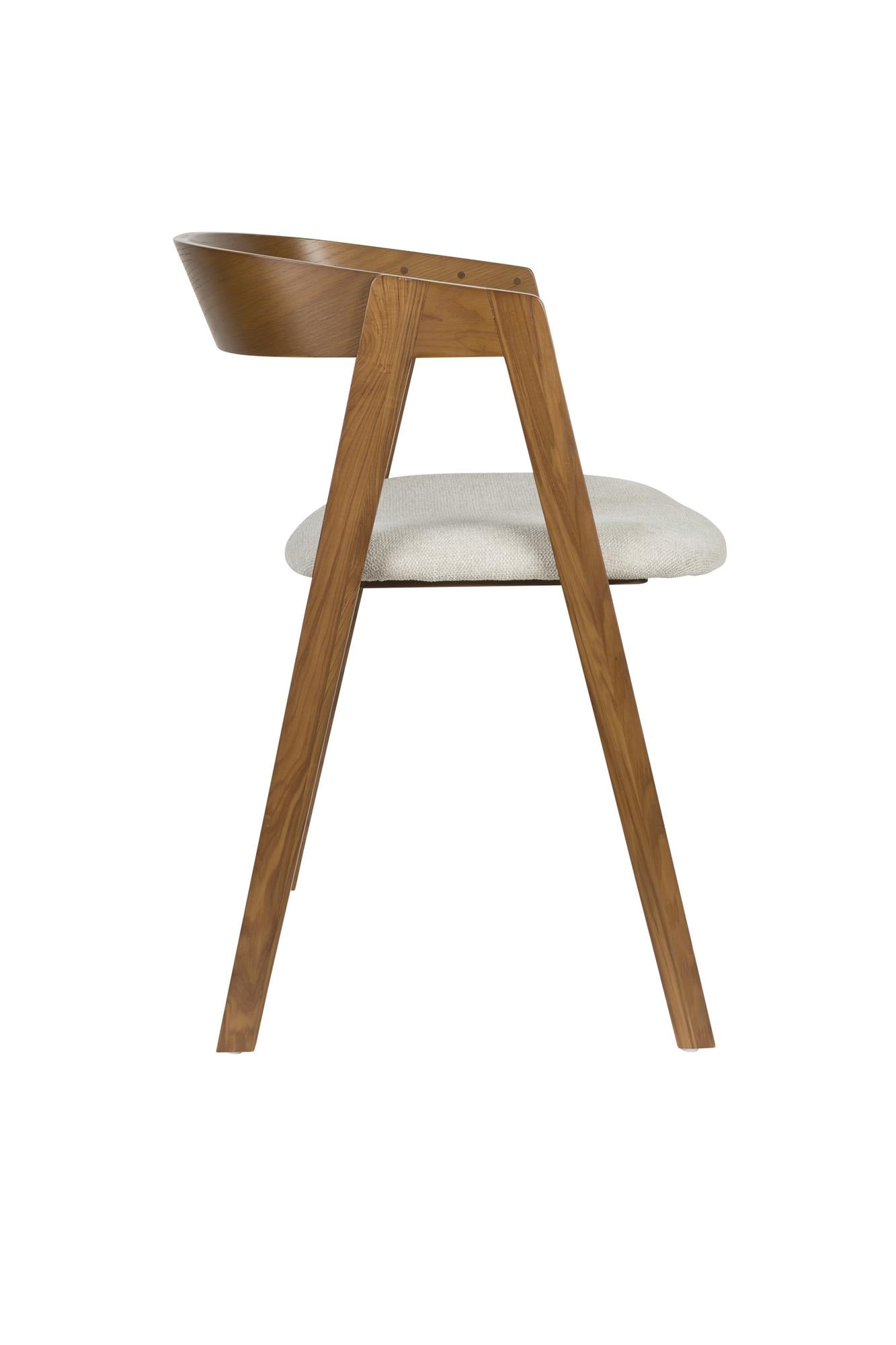 Stuhl MADS dunkelbraun mit beigem Sitzpolster