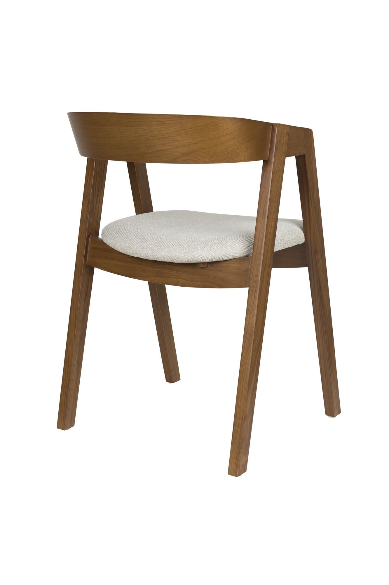 Stuhl MADS dunkelbraun mit beigem Sitzpolster