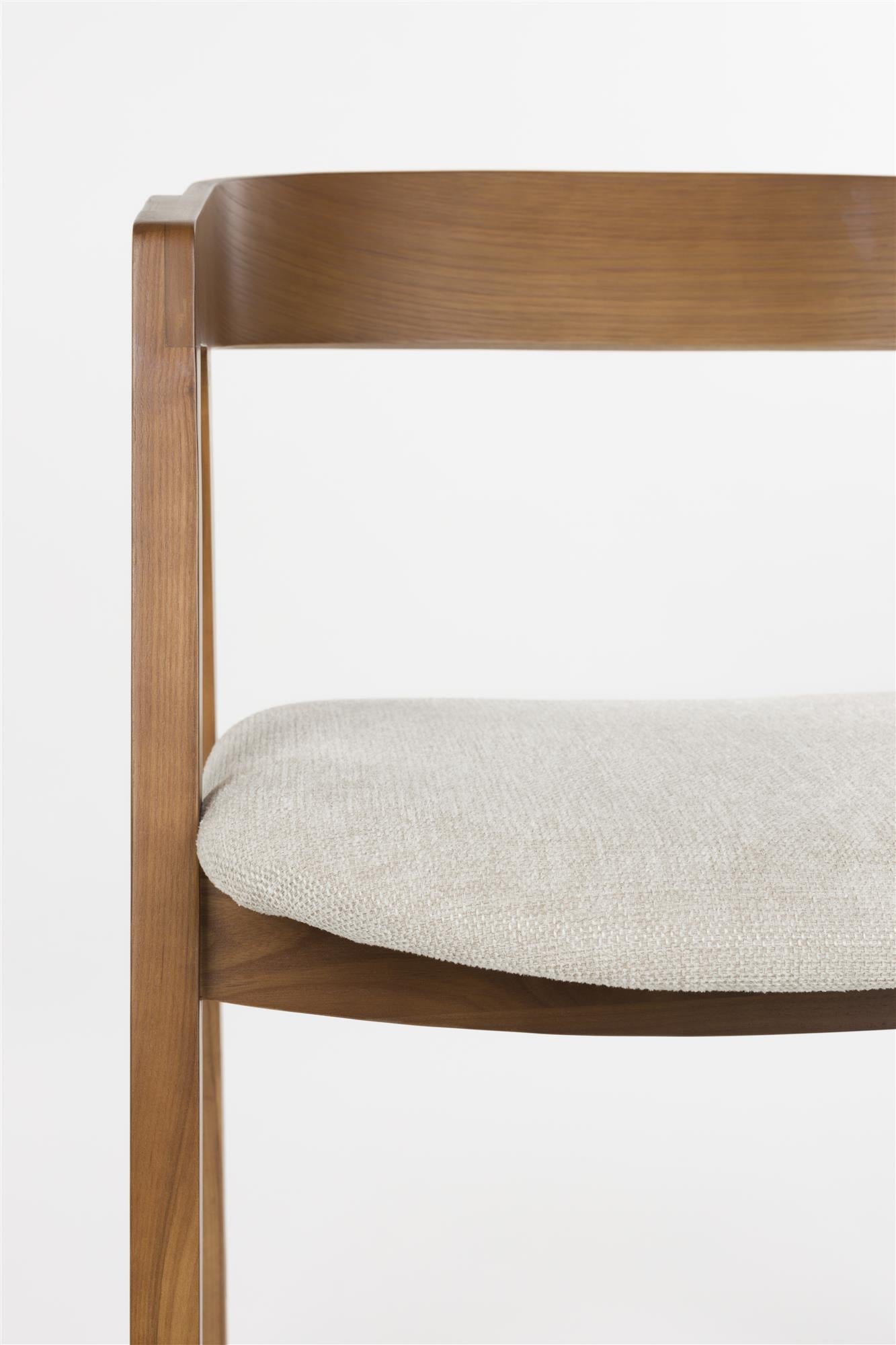 Stuhl MADS dunkelbraun mit beigem Sitzpolster