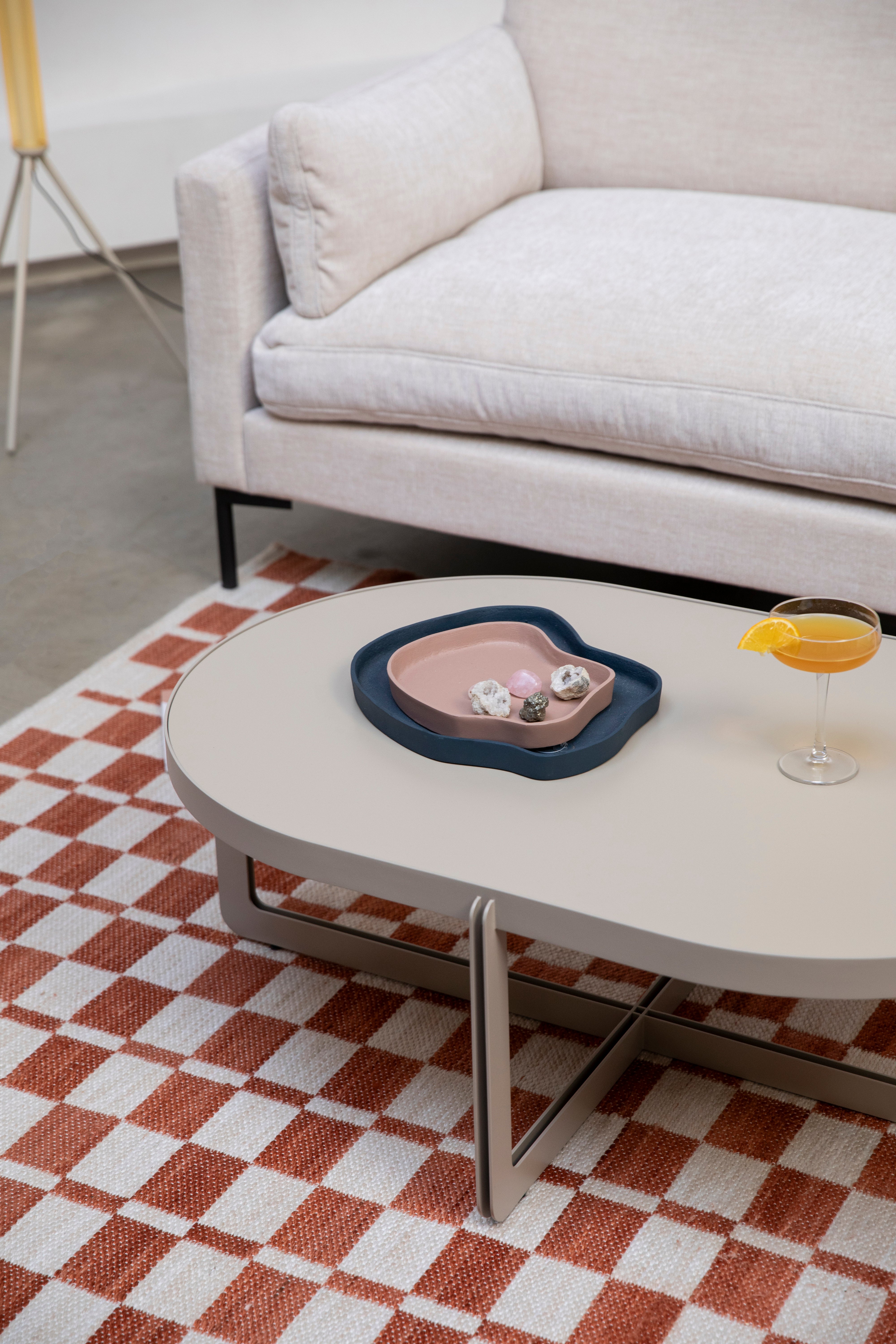 CENTRE OVAL beige coffee table