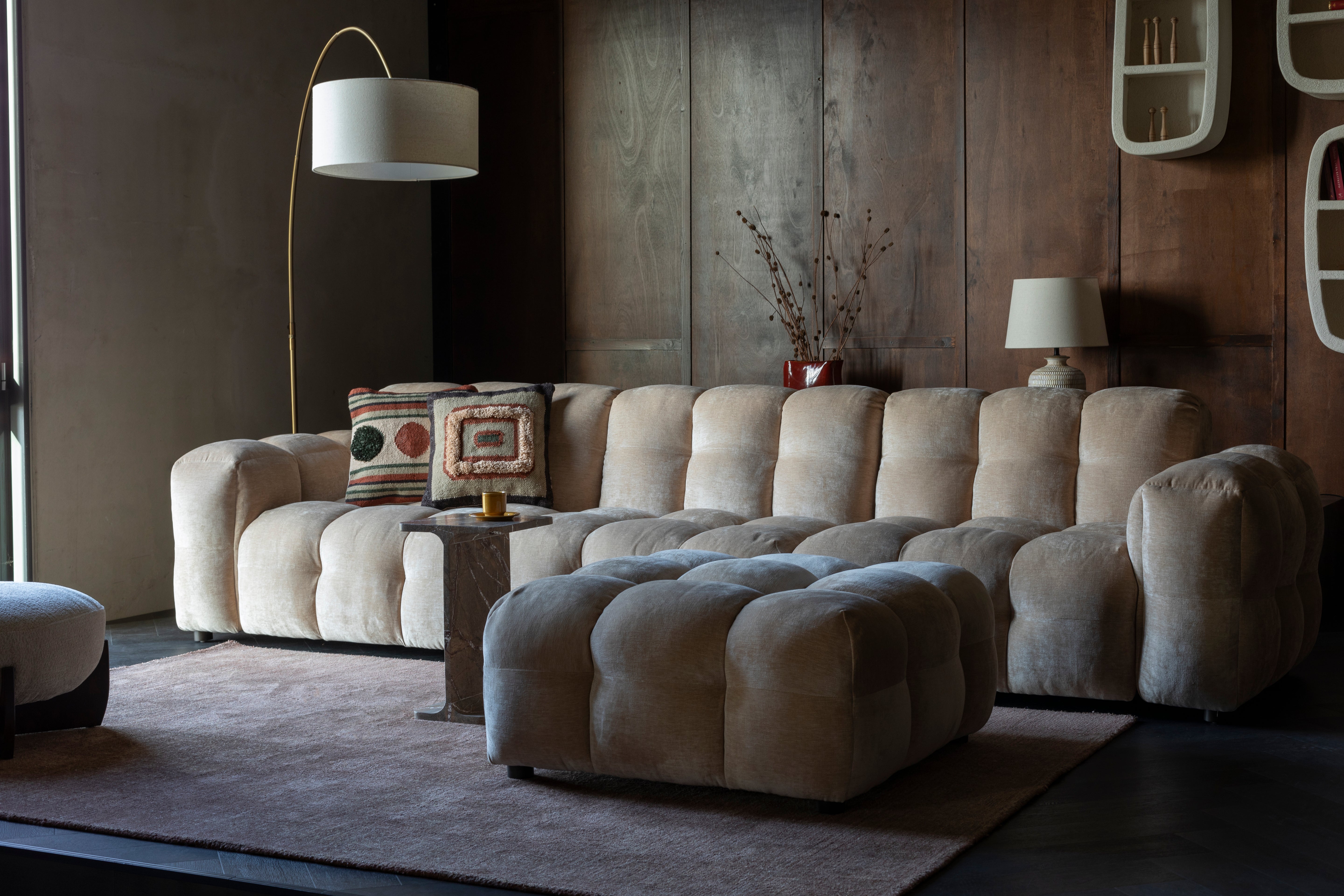 HACKMAN Modular Sofa - Left-End Element in Cognac Velvet