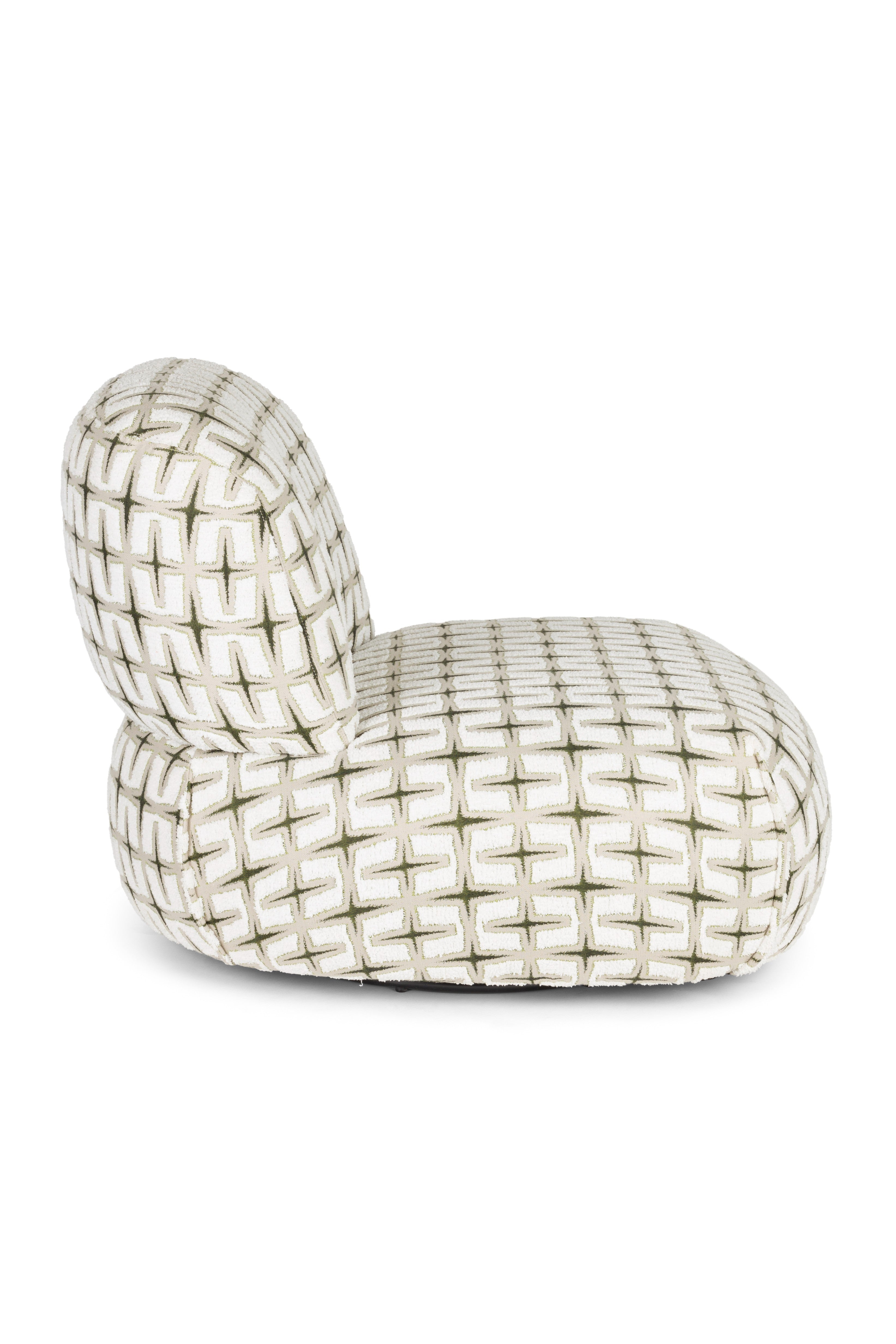 Beiger RITZ Sessel mit geometrischem Muster