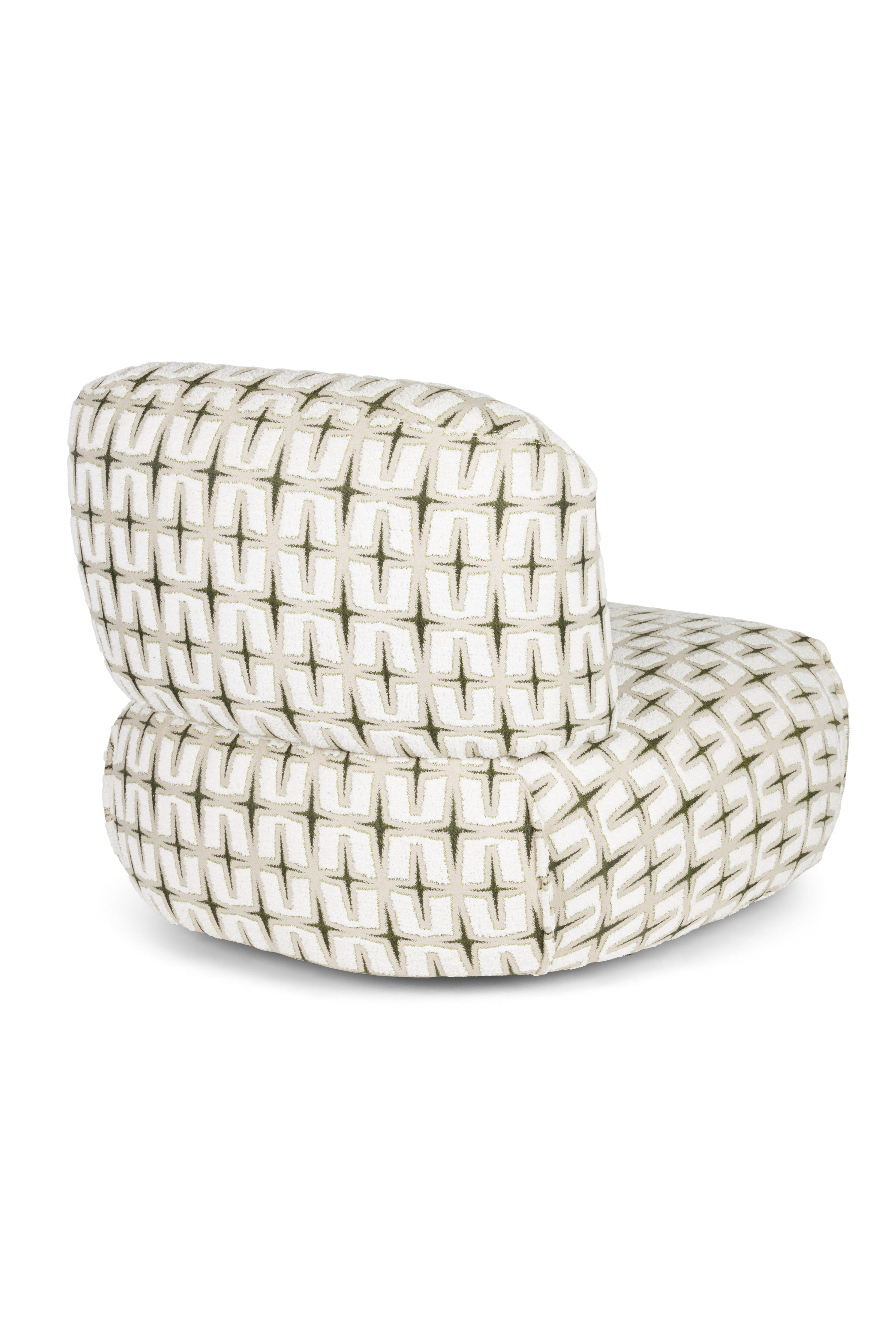Beiger RITZ Sessel mit geometrischem Muster