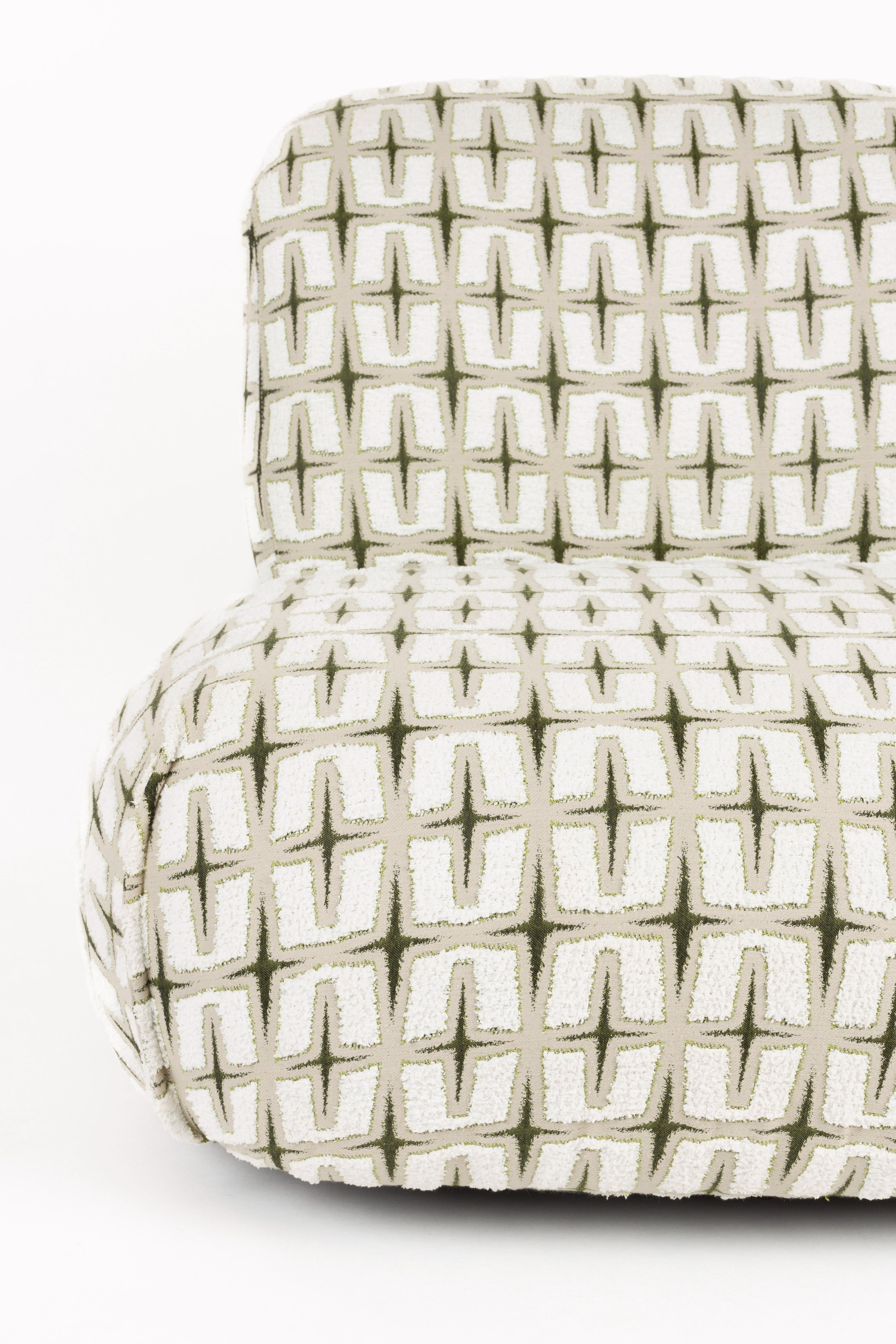 Beiger RITZ Sessel mit geometrischem Muster