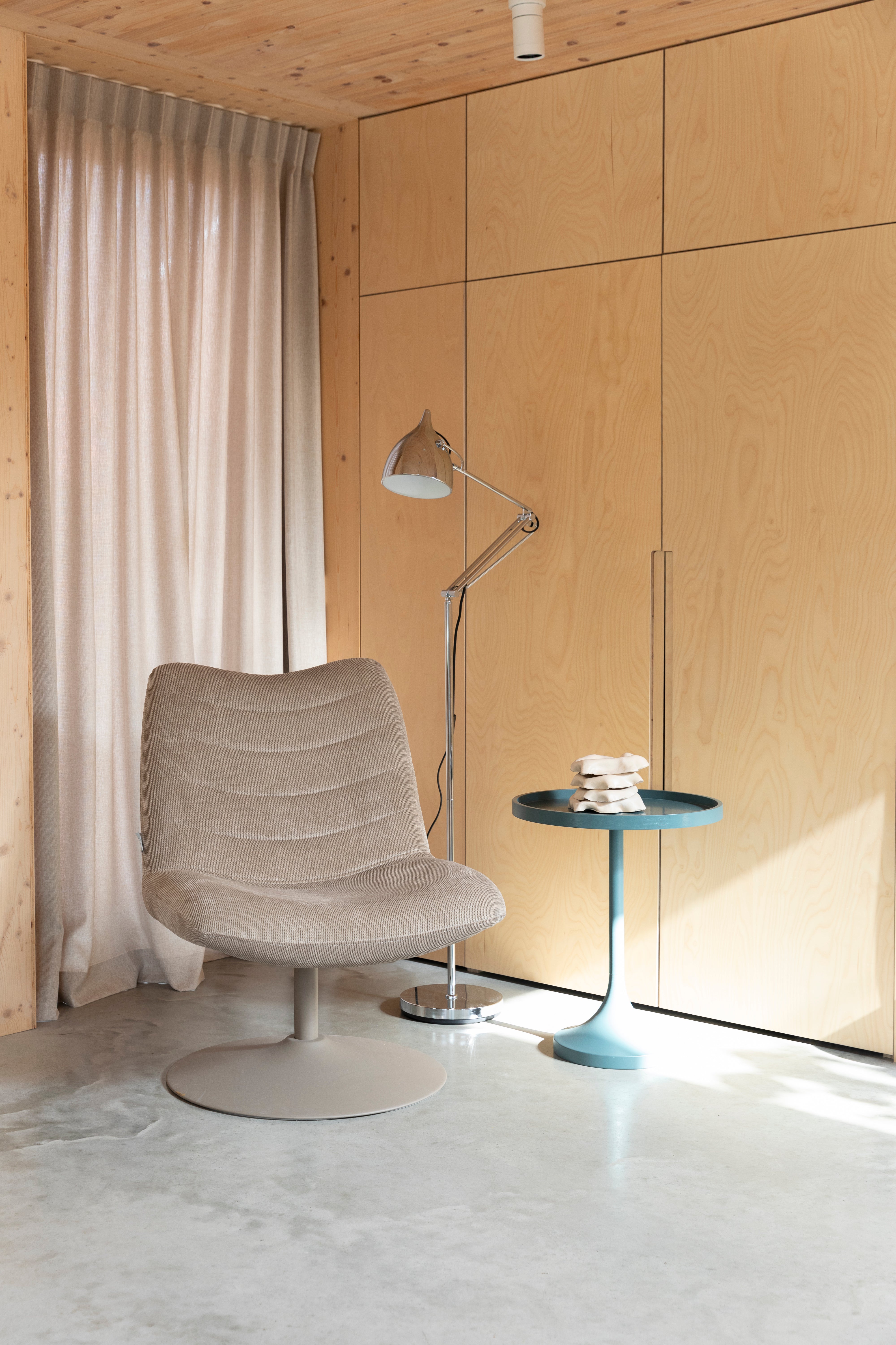 READER silver reading floor lamp