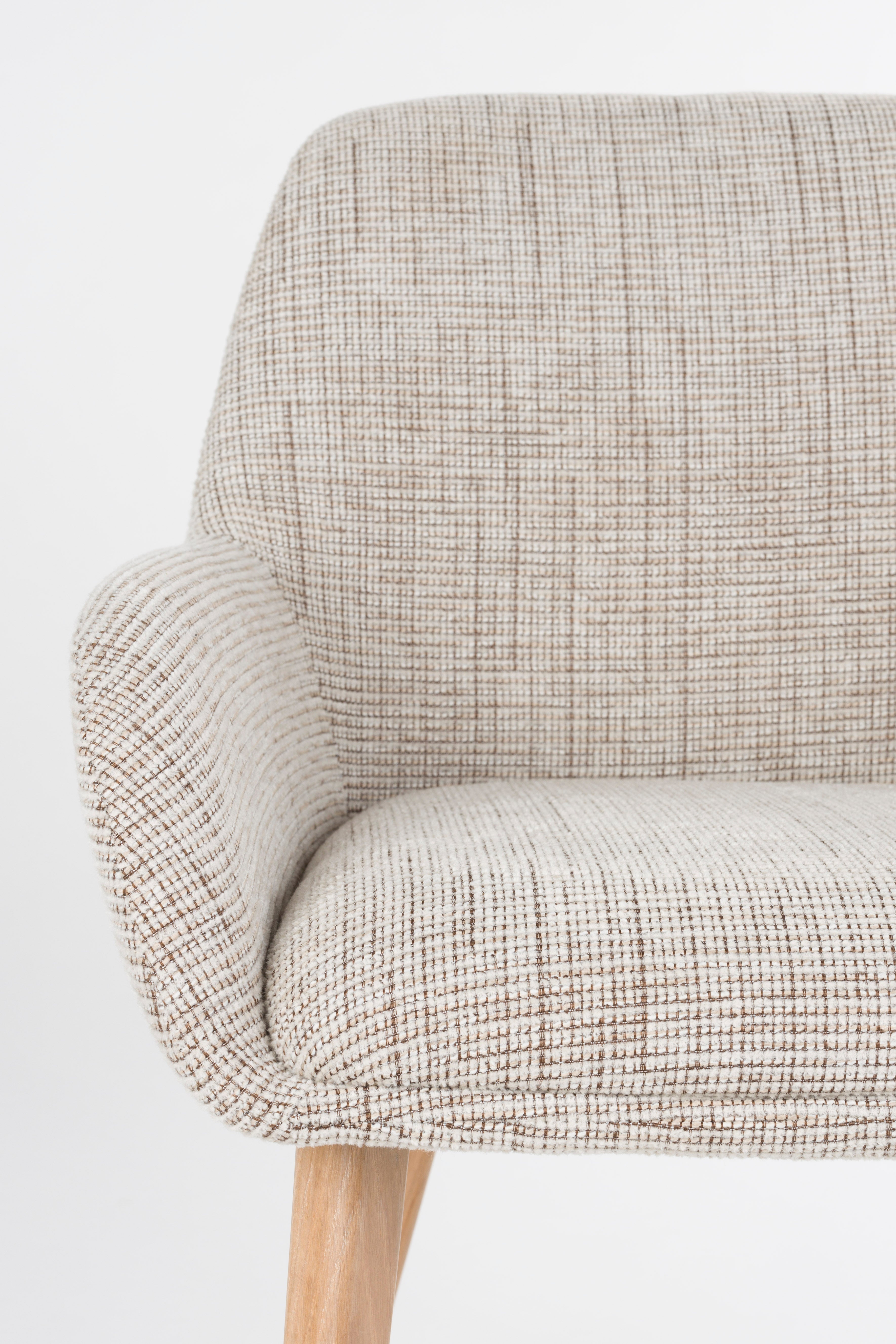 Stuhl LOUA beige mit Holzgestell