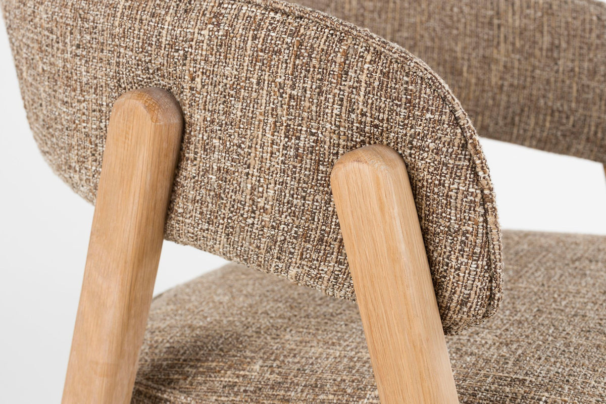 Krzesło z podłokietnikami BRIGHT brązowy – ujęcie 10